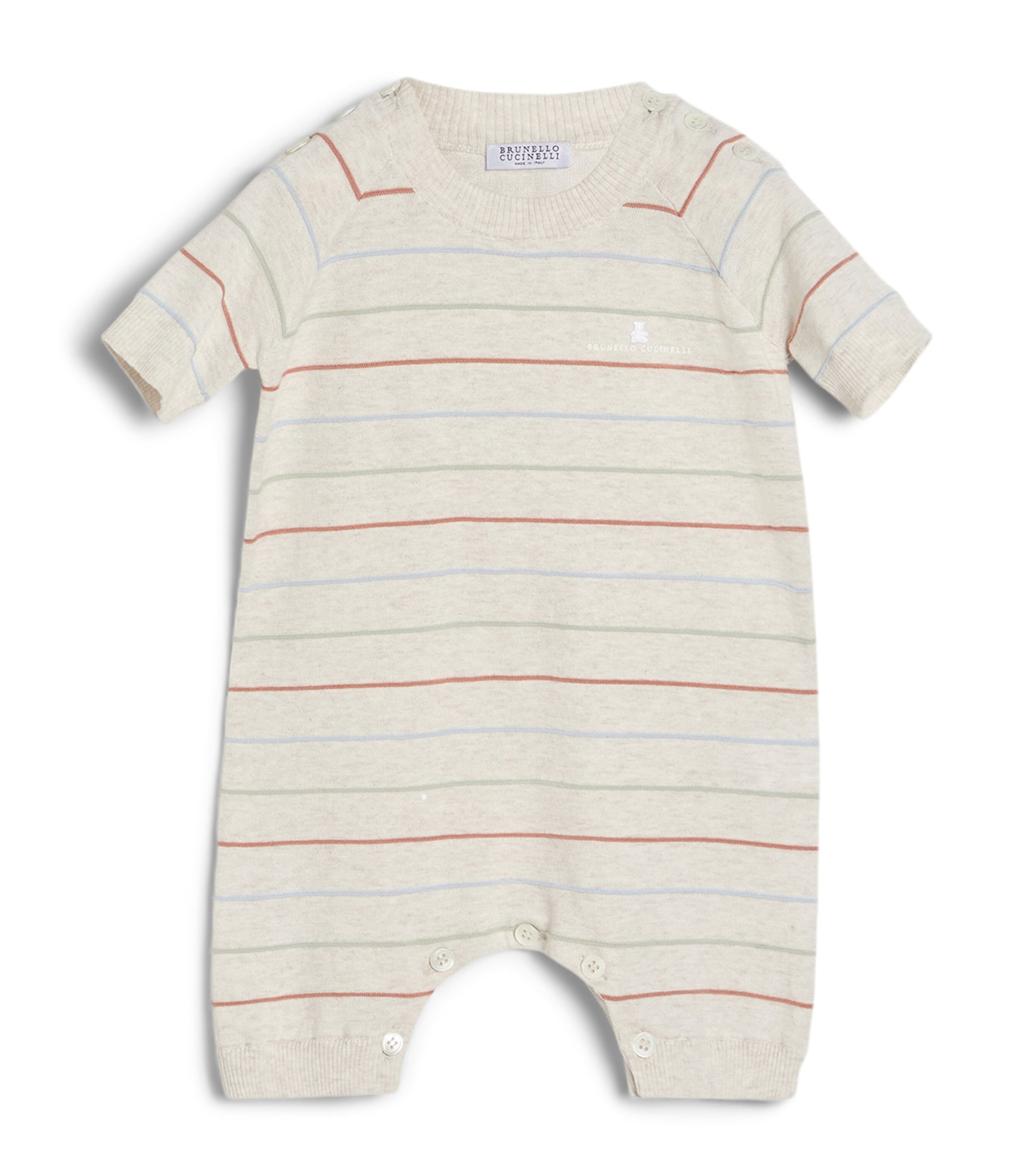 Brunello Cucinelli Kids Stripe Playsuit (3-18 Months) Image 1