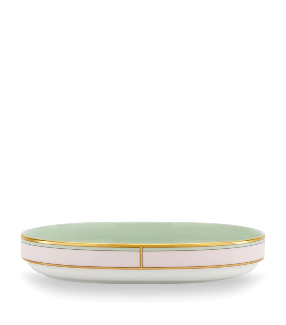 GINORI 1735 Porcelain Colonna Diva Verde Pickle Dish (21.5cm) Image 2