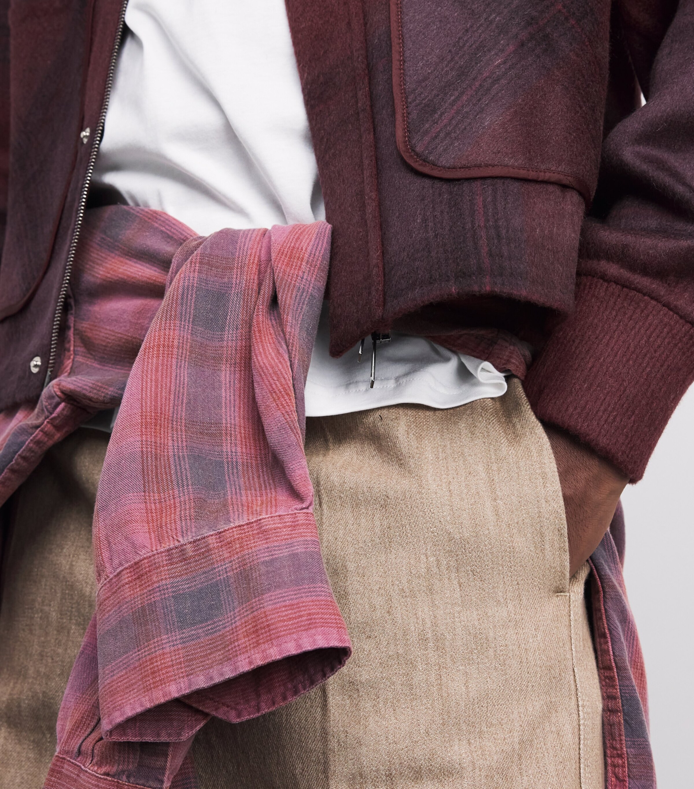 GOD'S TRUE CASHMERE Mens Cashmere Gratitude Jacket Tartan / Amethyst Image 6