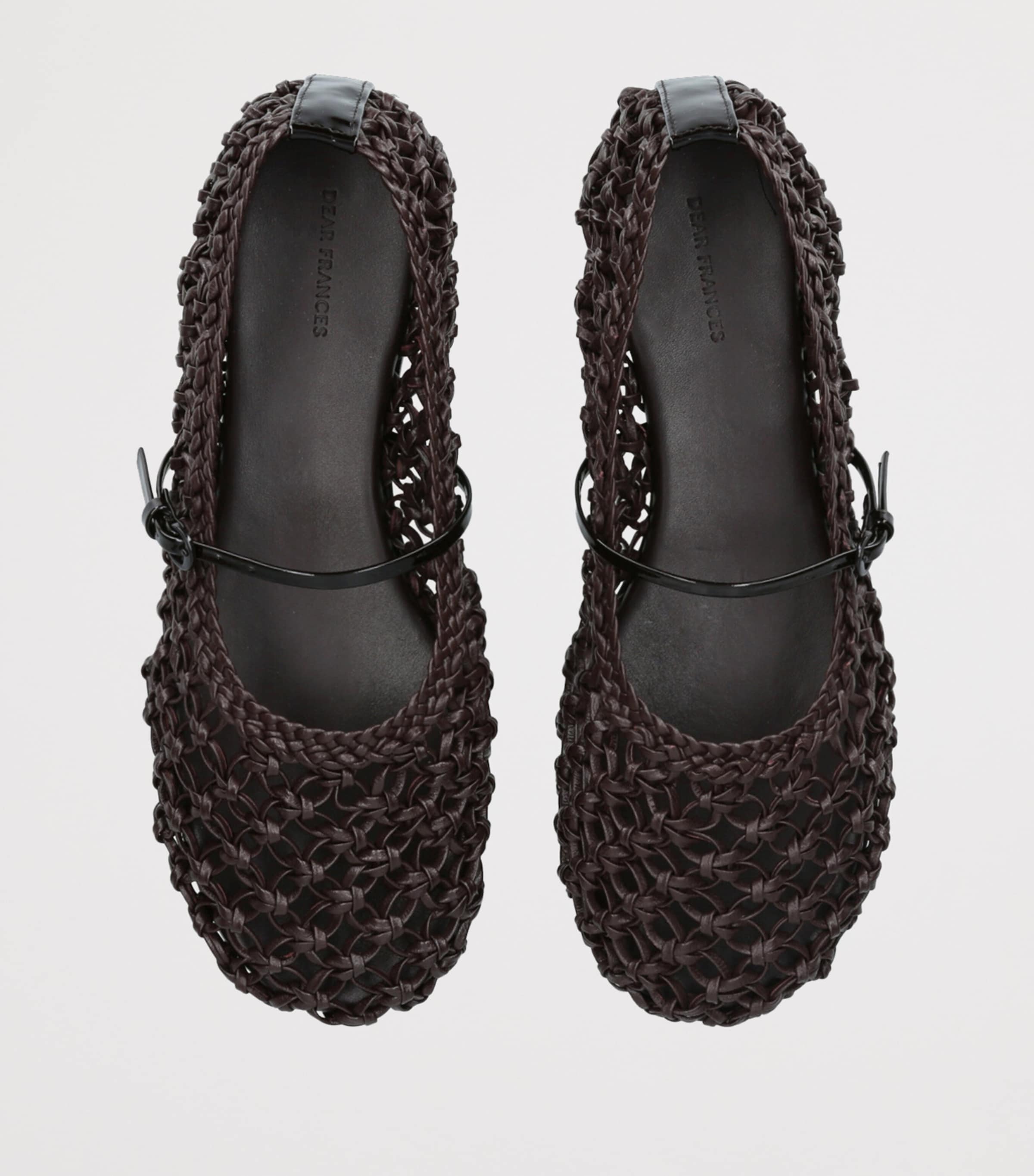 Leather Woven Balla Flats WINE Image 4
