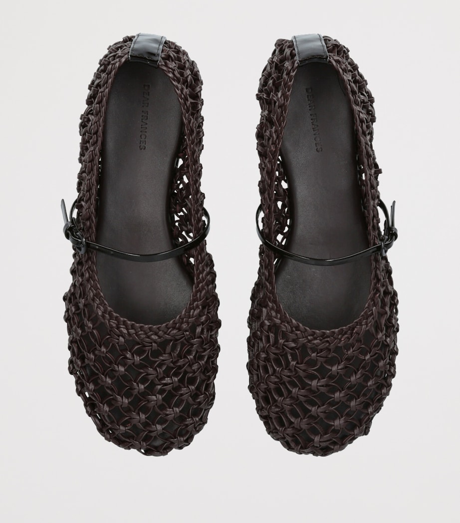 Leather Woven Balla Flats WINE Image 4