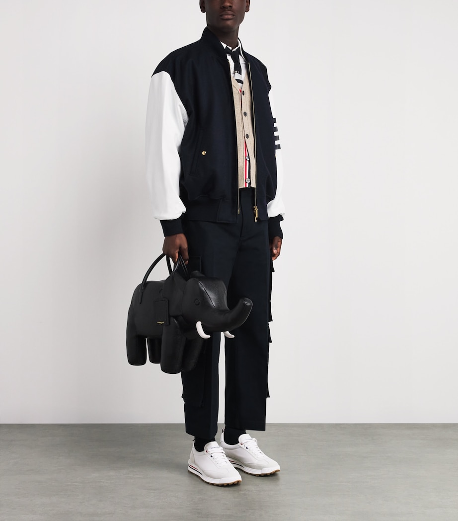 Thom Browne Suede-Trim Technical Tricolour Sneakers White Image 6