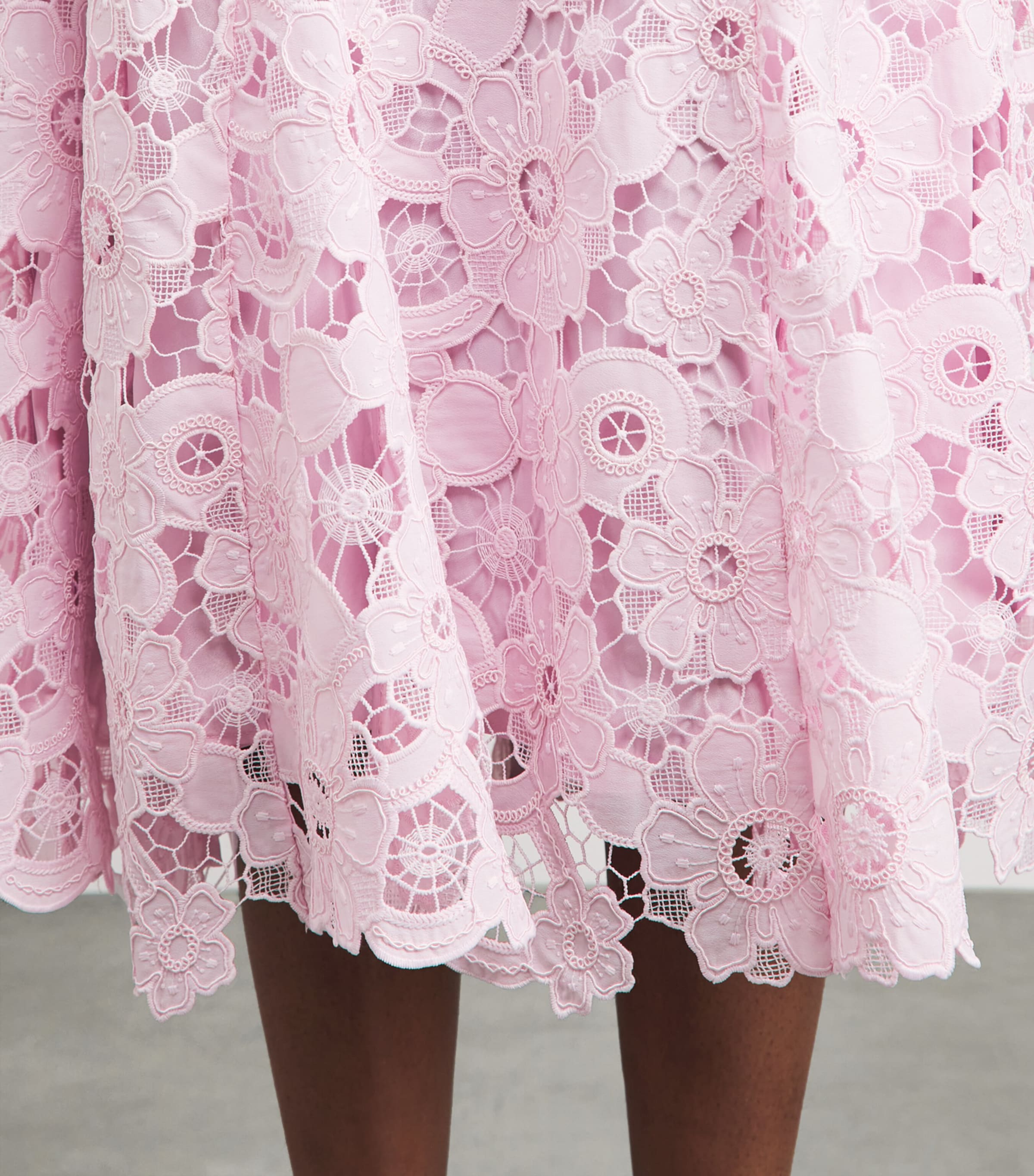 Self-Portrait Womens Lace Scoop-Back Midi Dress Pink Image 3