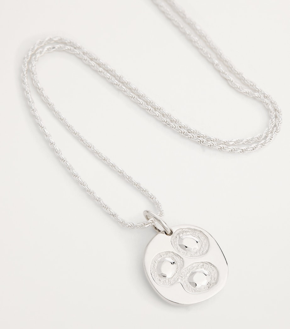 Sterling Silver Impressions Chloroplast Pendant Necklace SILVER (925) Image 5