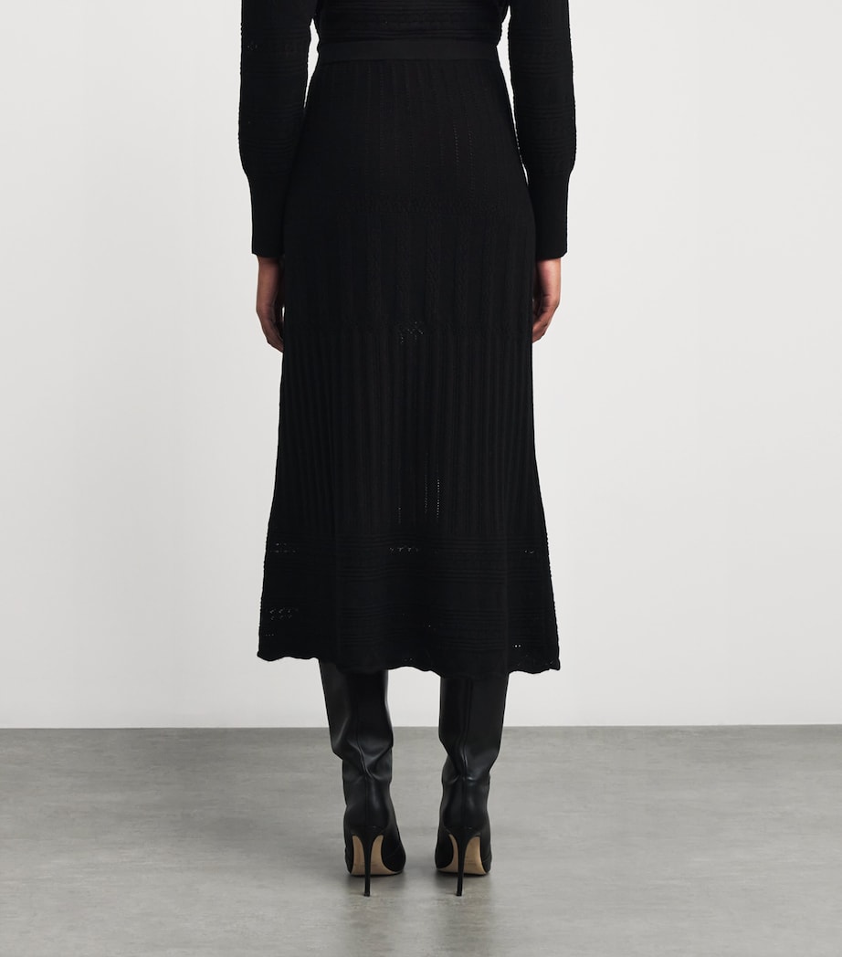 Wool-Cashmere Rythmée Maxi Skirt 1001 NOIR Image 4