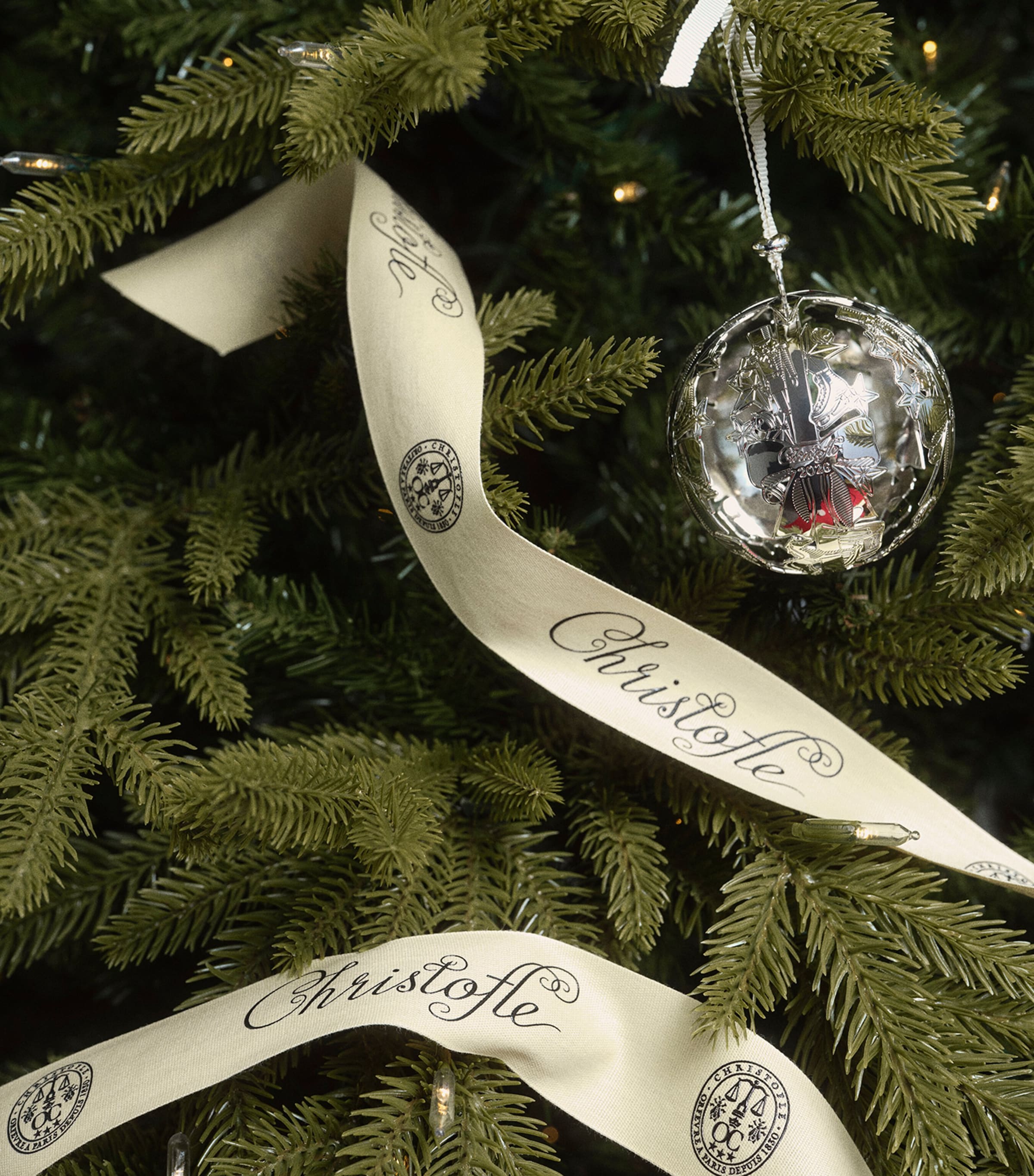 Christofle Silver-Plated Sous le Sapin 2026 Bauble Silver Image 2