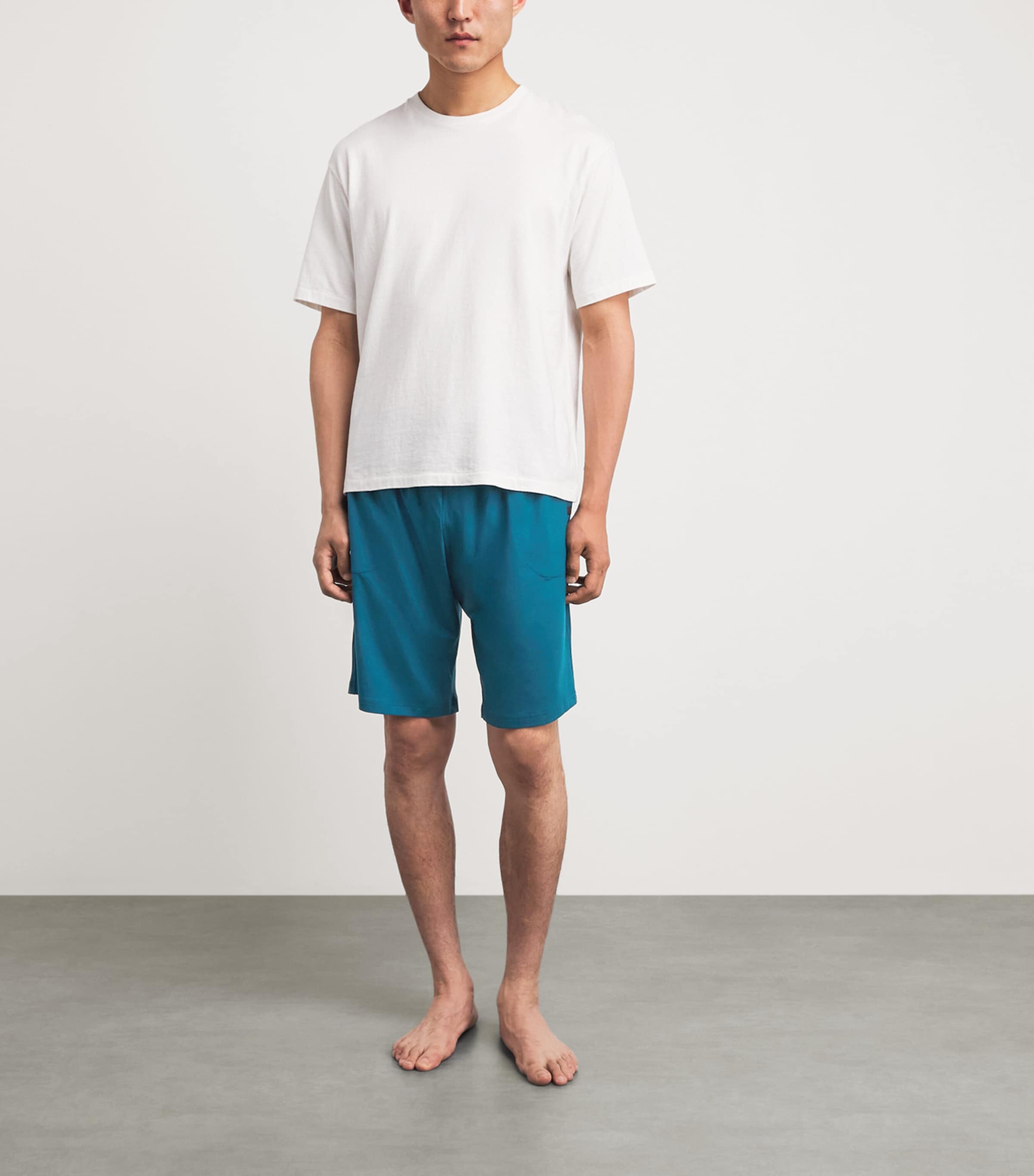 Derek Rose Mens Modal-Blend Basel Drawstring Shorts Tea Image 2