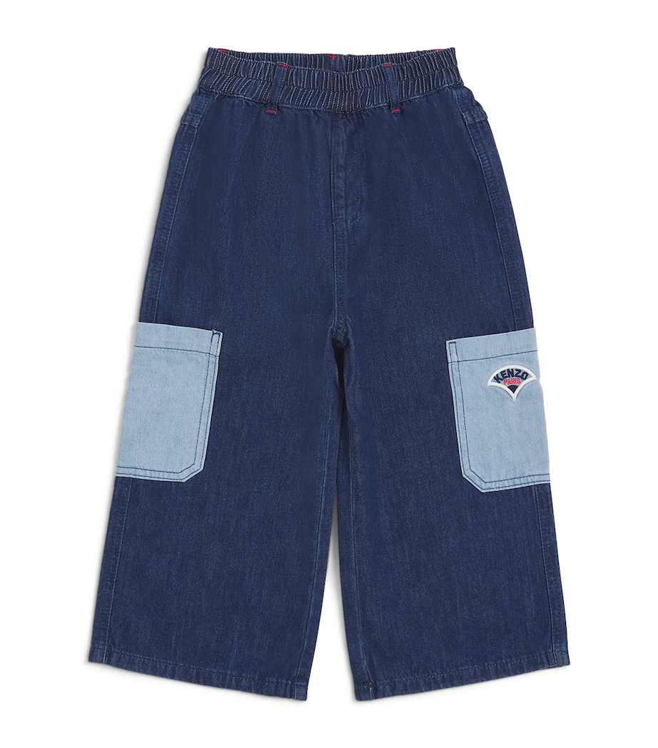 Kenzo Kids Denim Pocket Trousers (2-14 Years) Double Stone Image 1