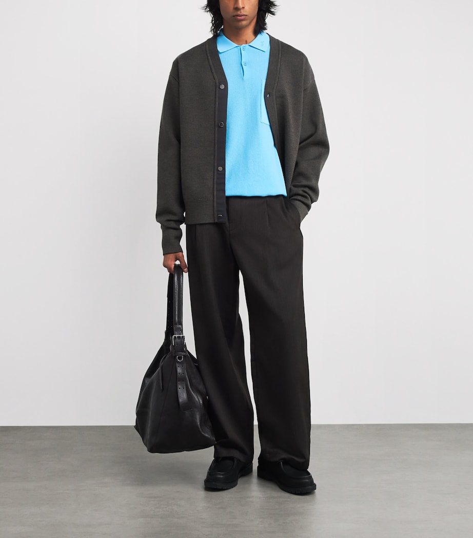 Cotton-Blend Tricot Polo Shirt 330-BLUE Image 2