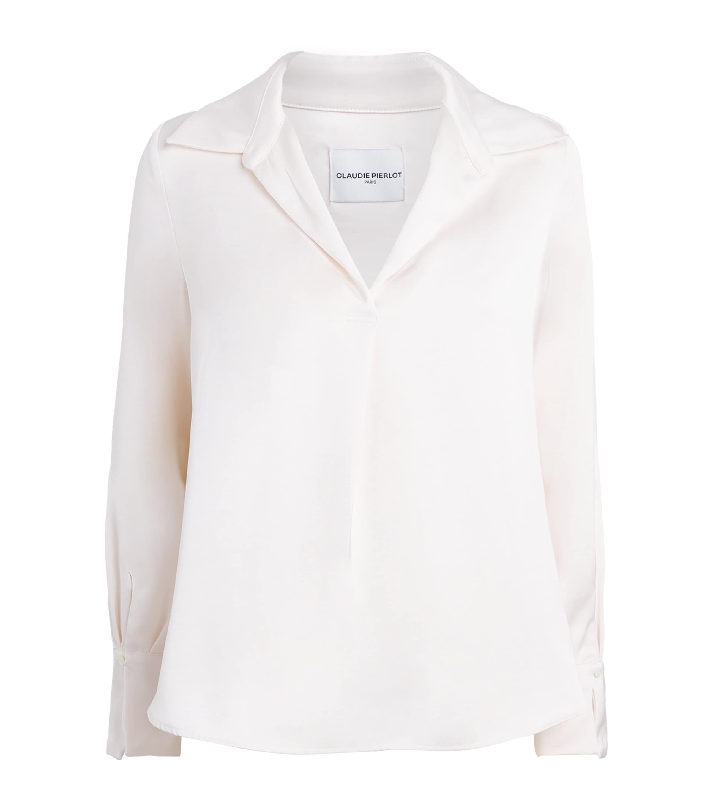 Claudie Pierlot Womens Satin Blouse Ivory Image 1