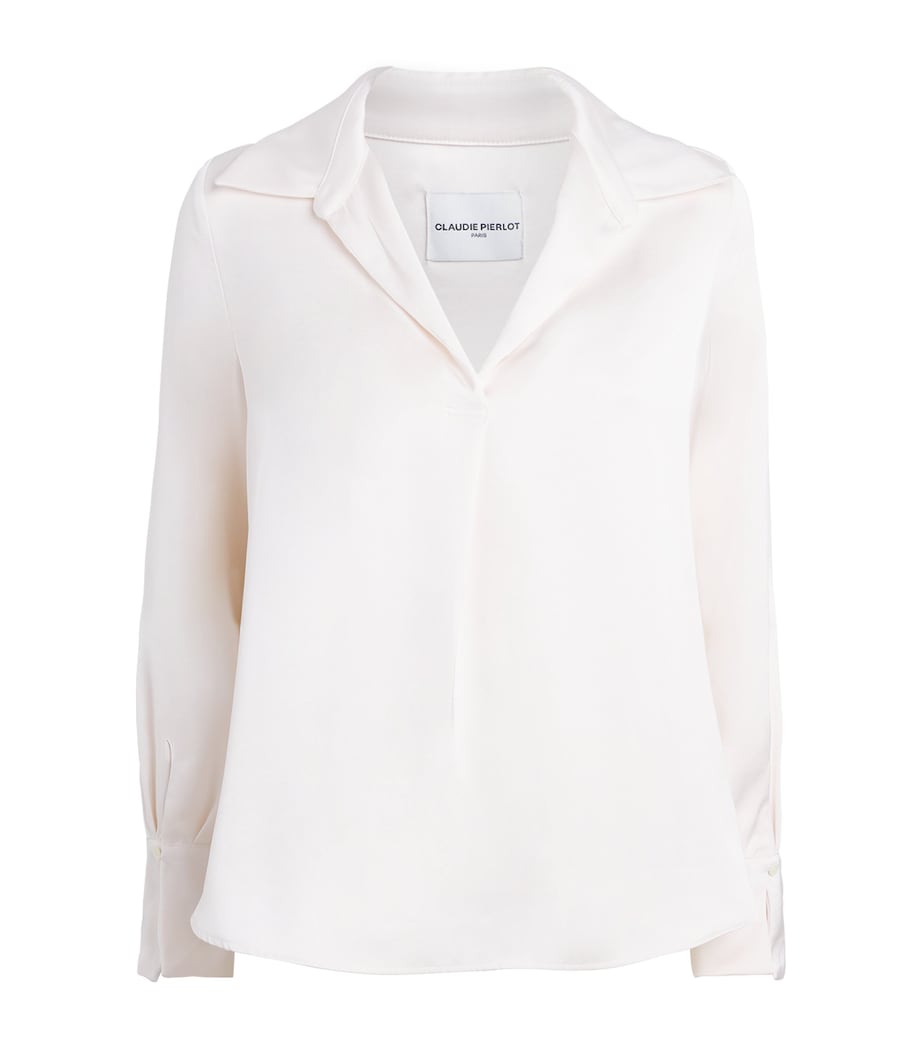 Claudie Pierlot Womens Satin Blouse Ivory Image 1
