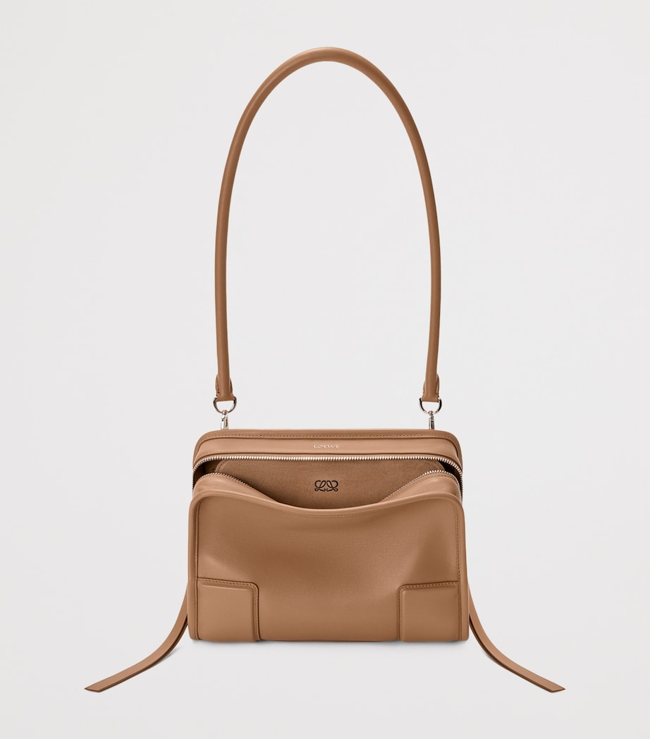 LOEWE Small Leather Amazona 180 Top-Handle Bag Mocha Image 5