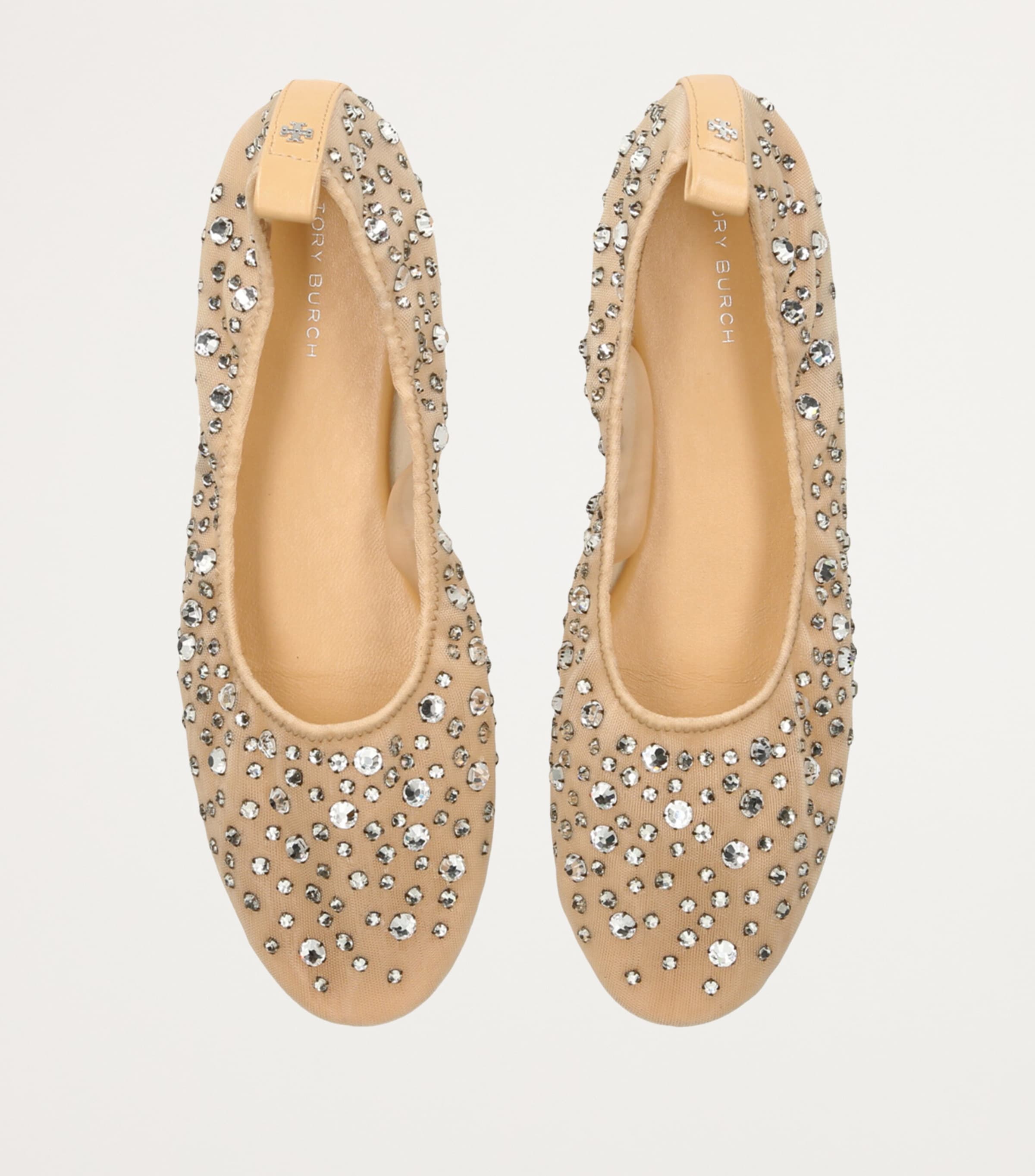 Tory Burch White Embellished Ballet Flats Harrods US