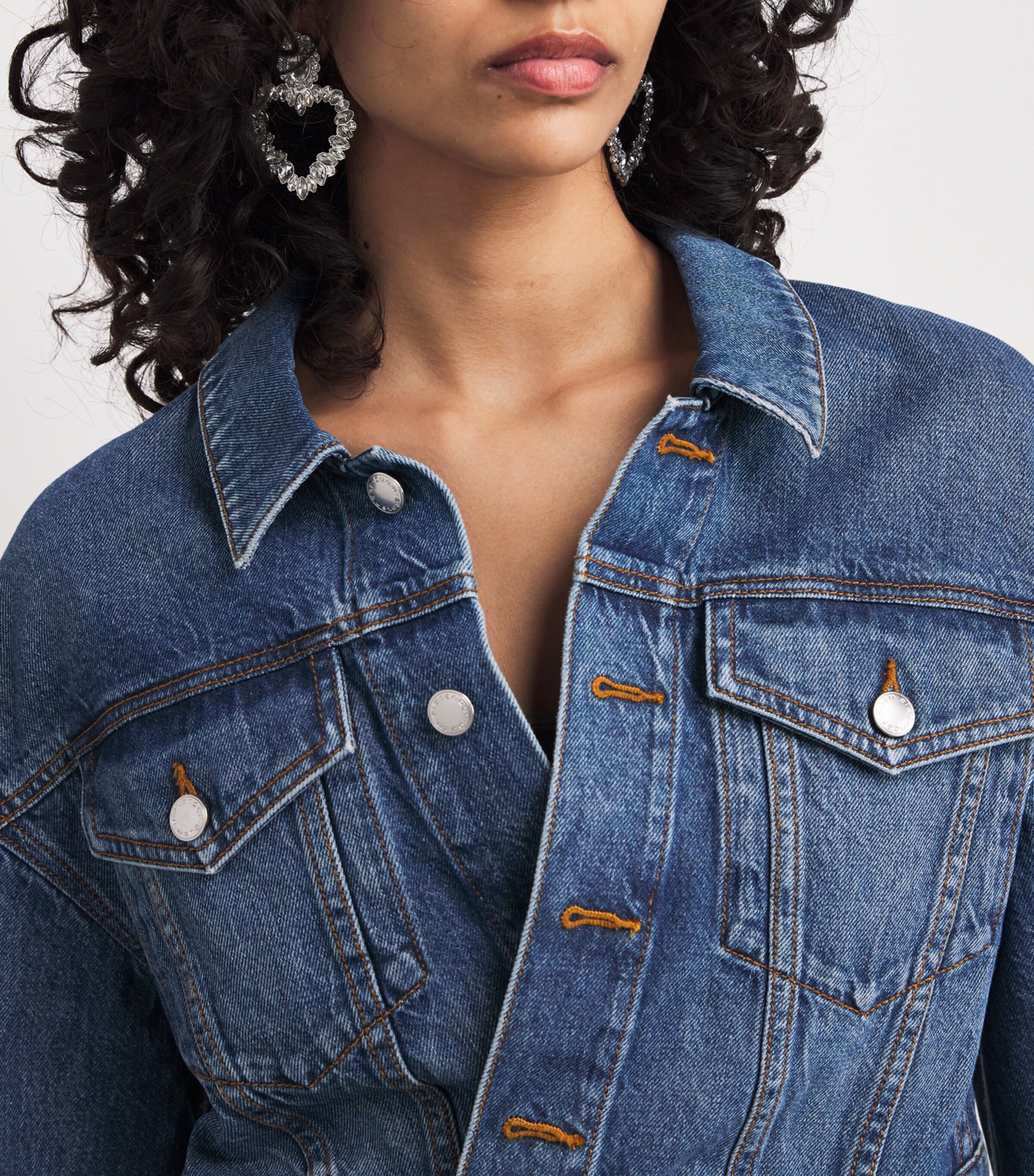 Denim Wrapped Trucker Jacket 401 DEEP BLUE Image 6