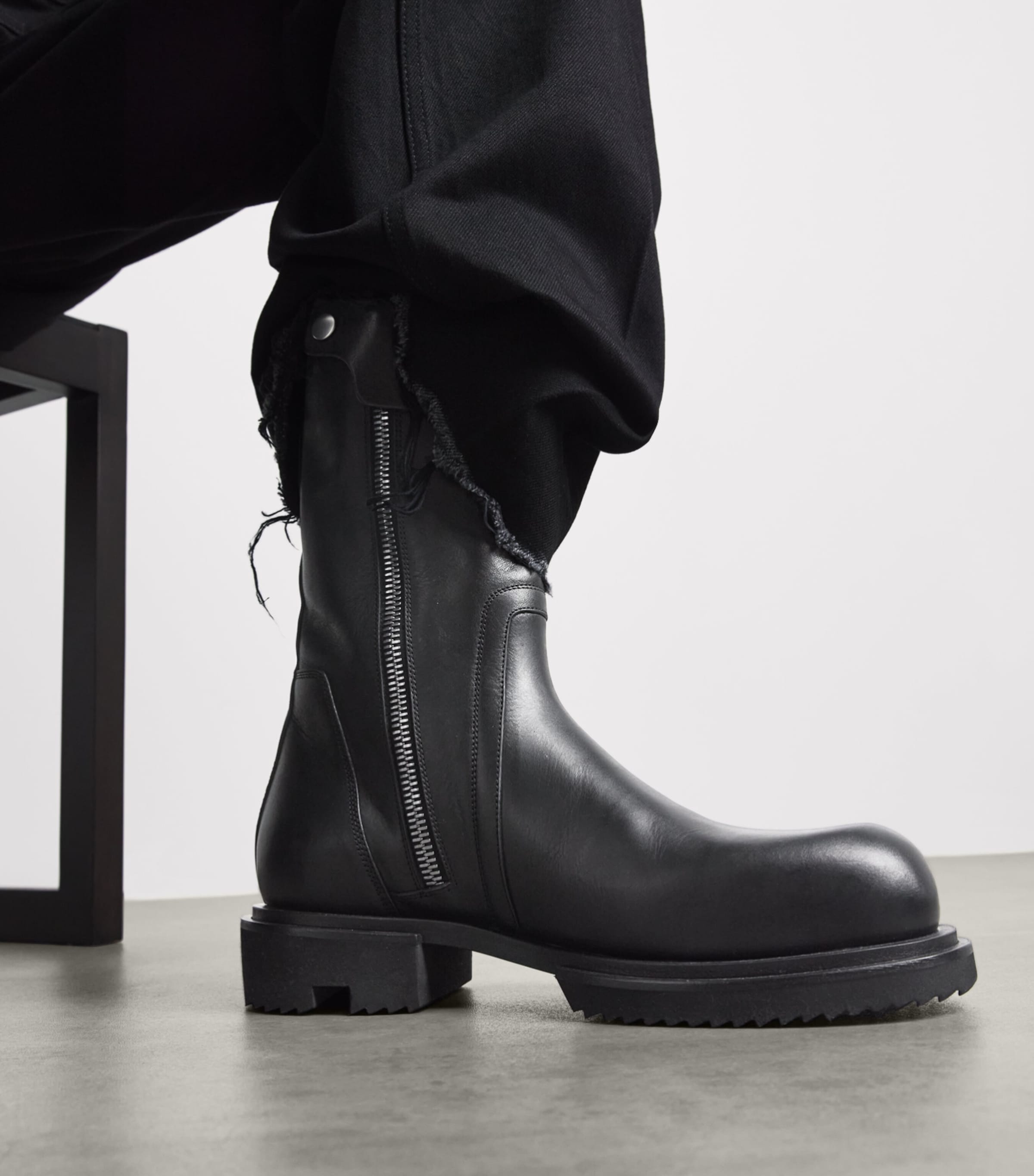 Rick Owens Leather Creeper Gabe Ankle Boots Black Image 2