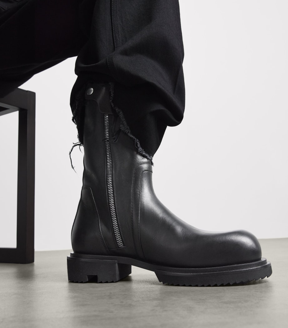 Rick Owens Leather Creeper Gabe Ankle Boots Black Image 2