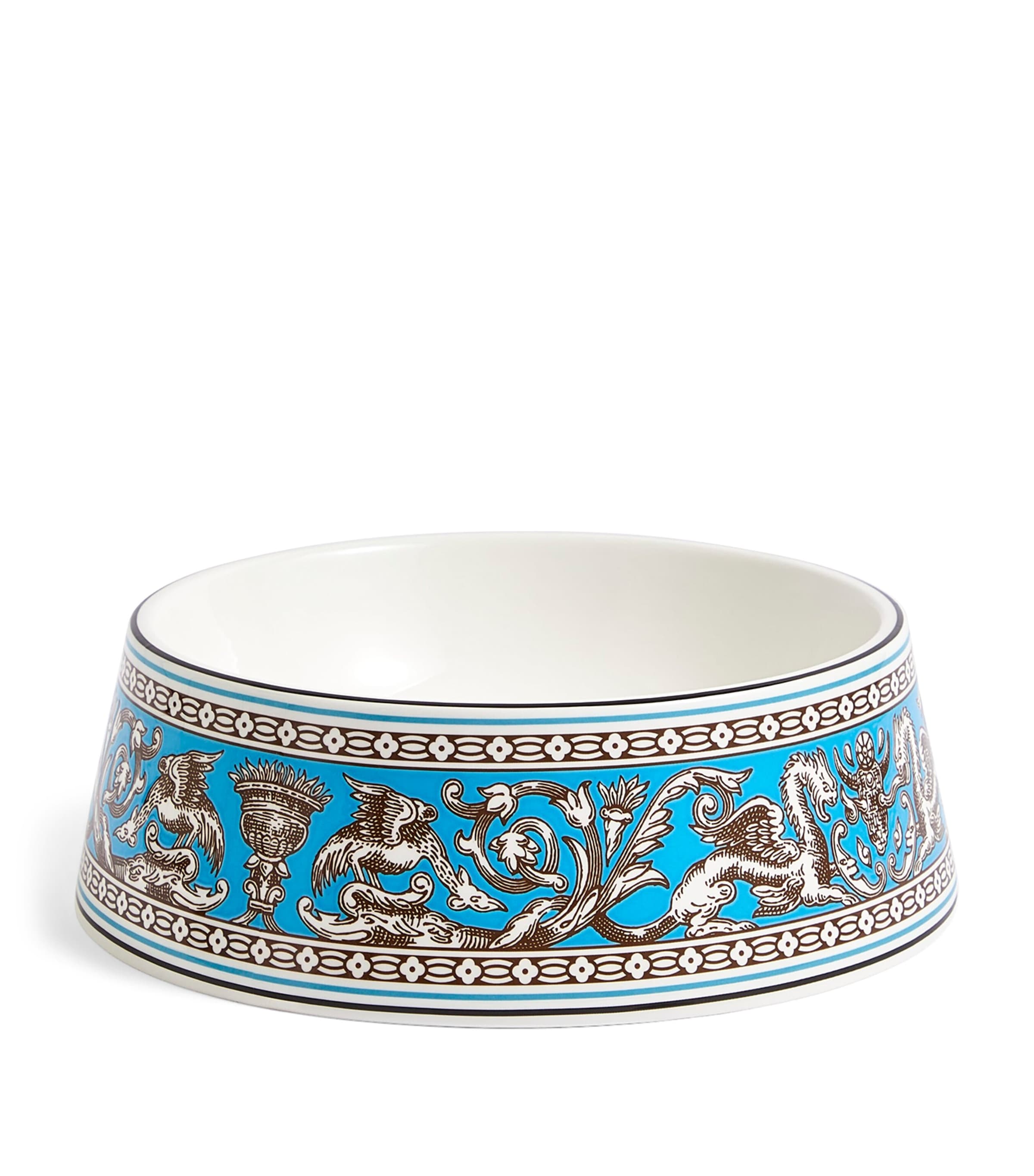 Wedgwood Bone China Florentine Pet Bowl In Turquoise