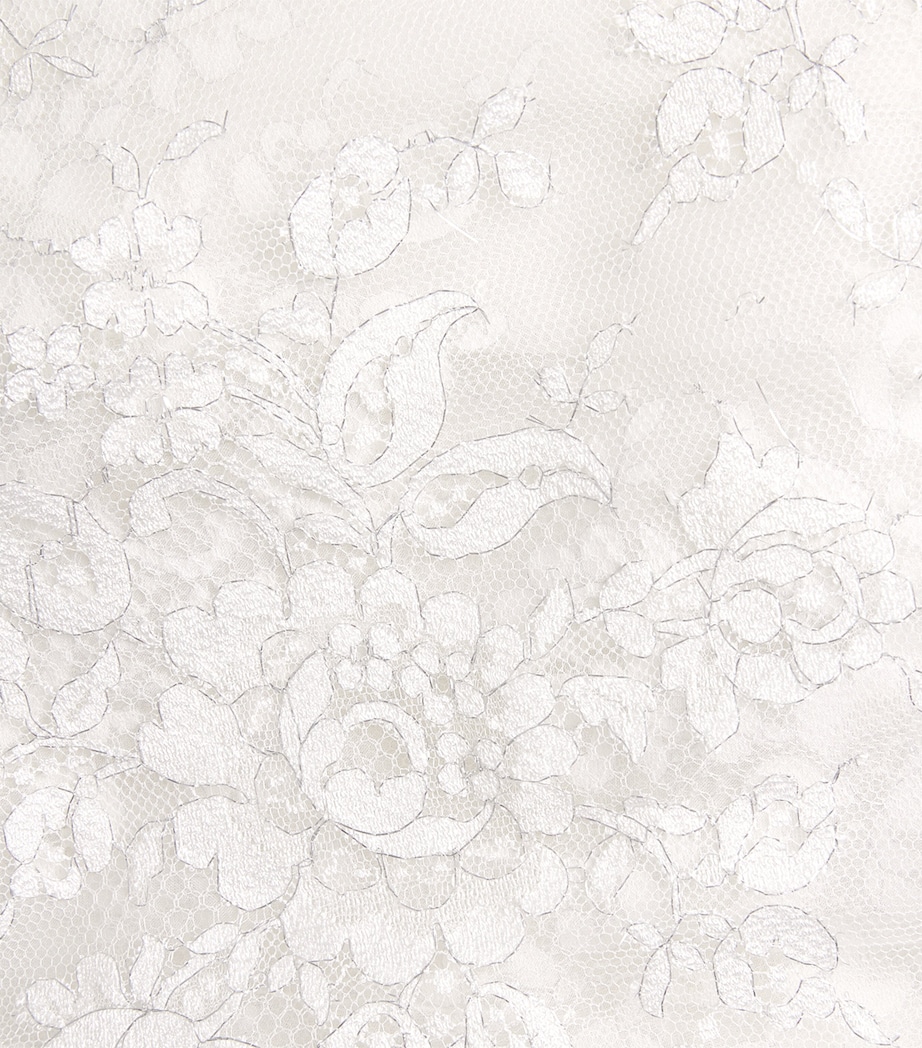 Rosamosario Womens Silk Lace Robe White Image 6