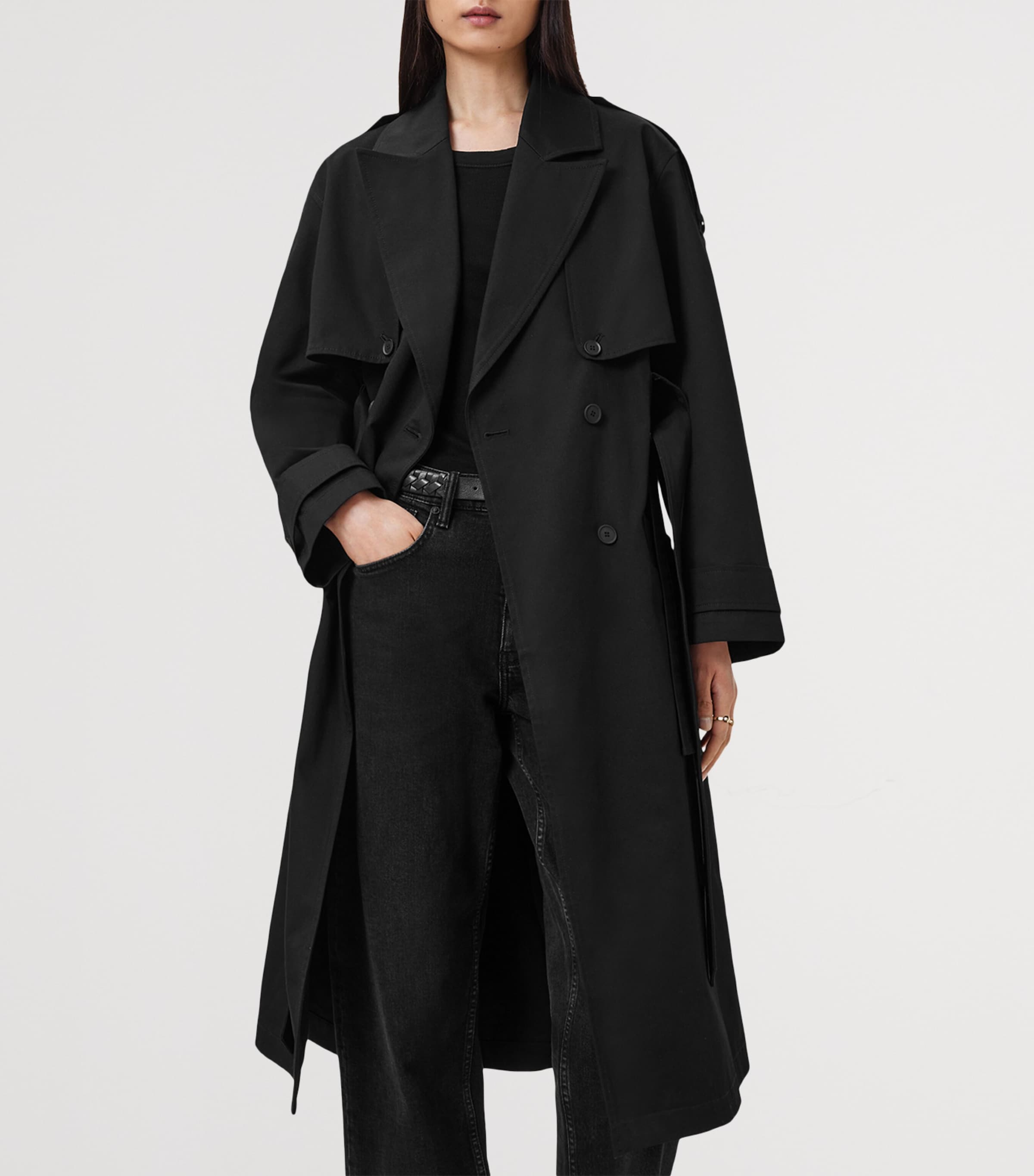 Cadence Hybrid Trench Coat BLACK Image 2