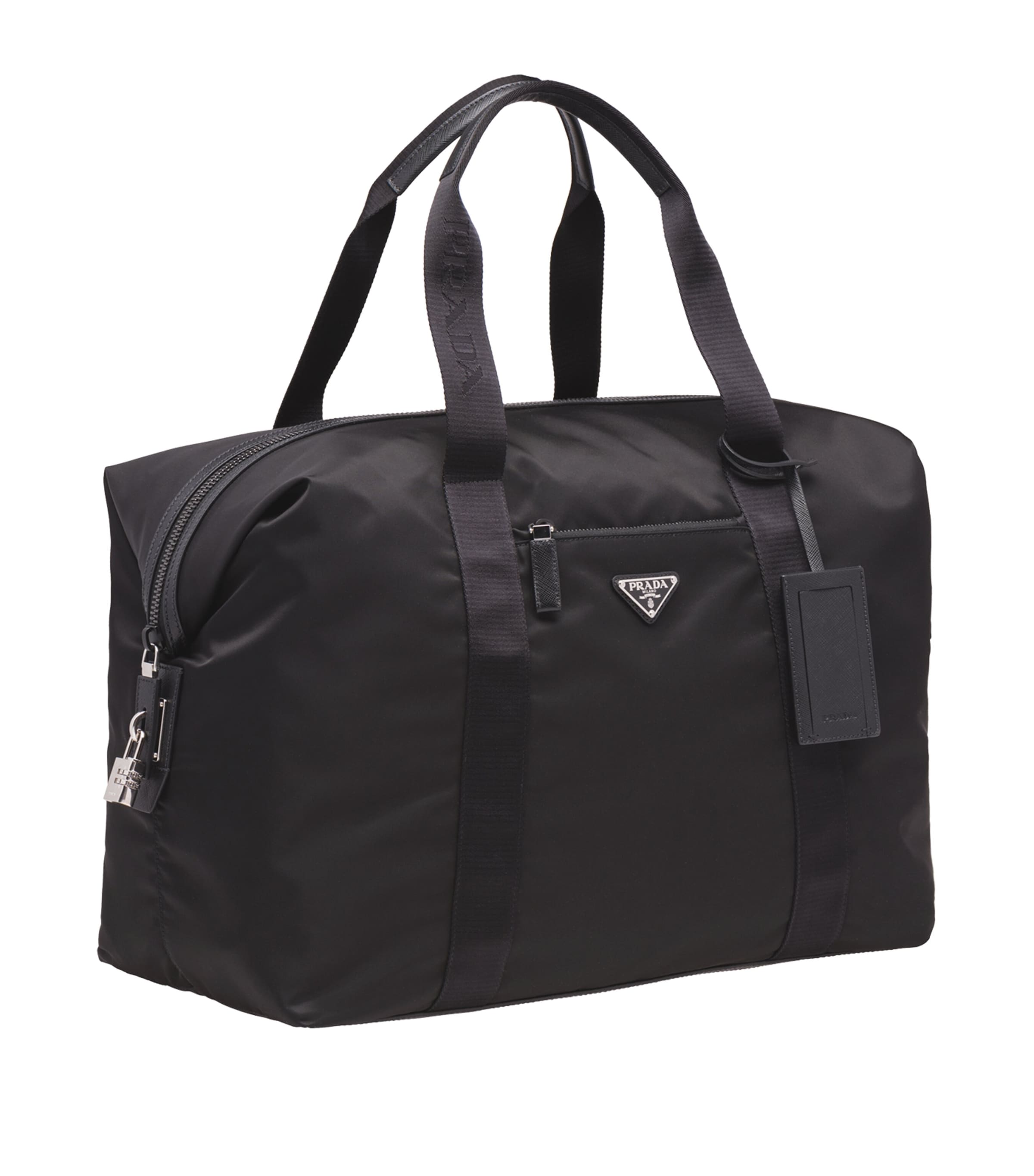 Prada Black Re-Nylon Duffle Bag | Harrods UK