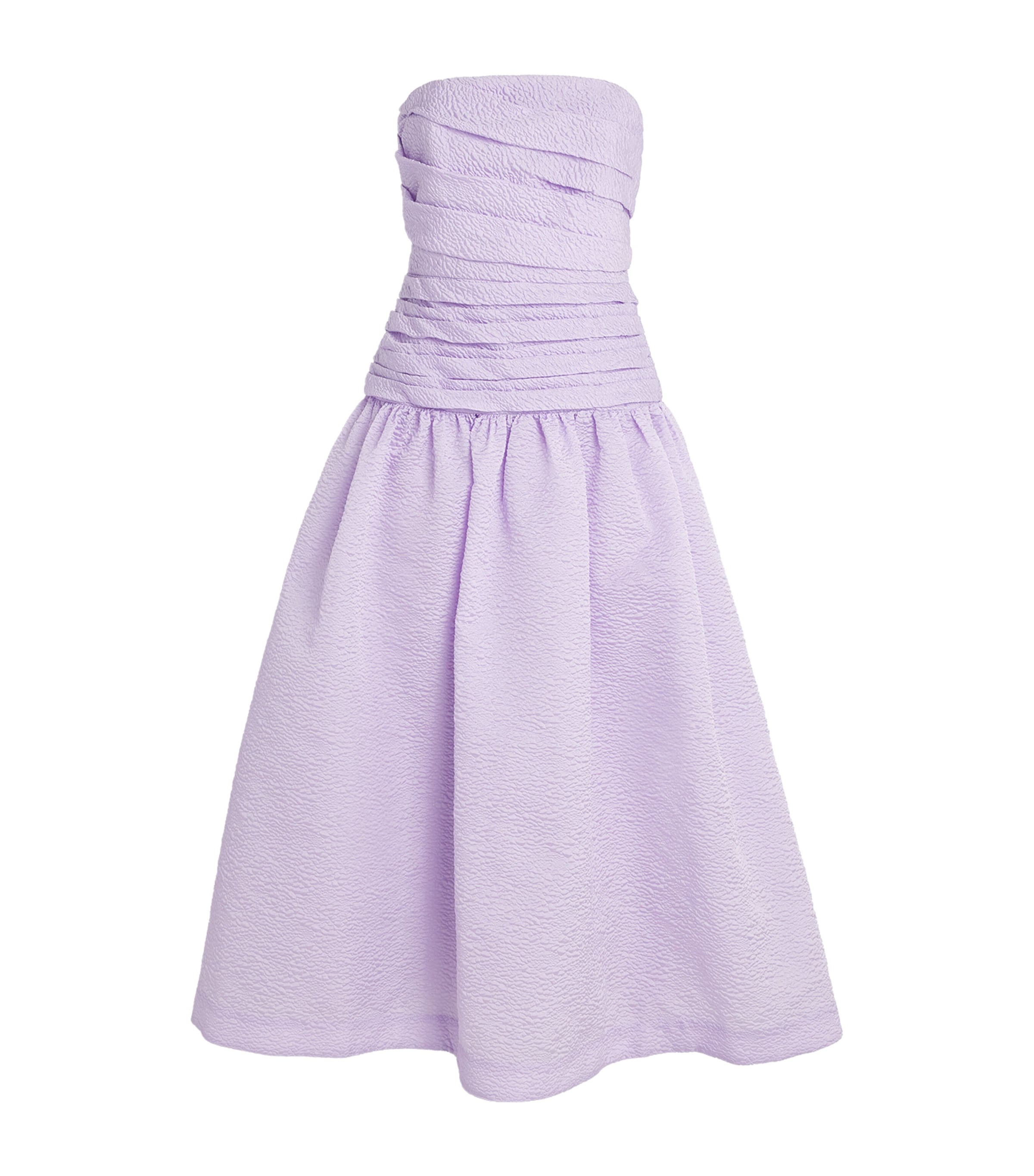 Rachel Gilbert Strapless Sophia Midi Dress In Purple
