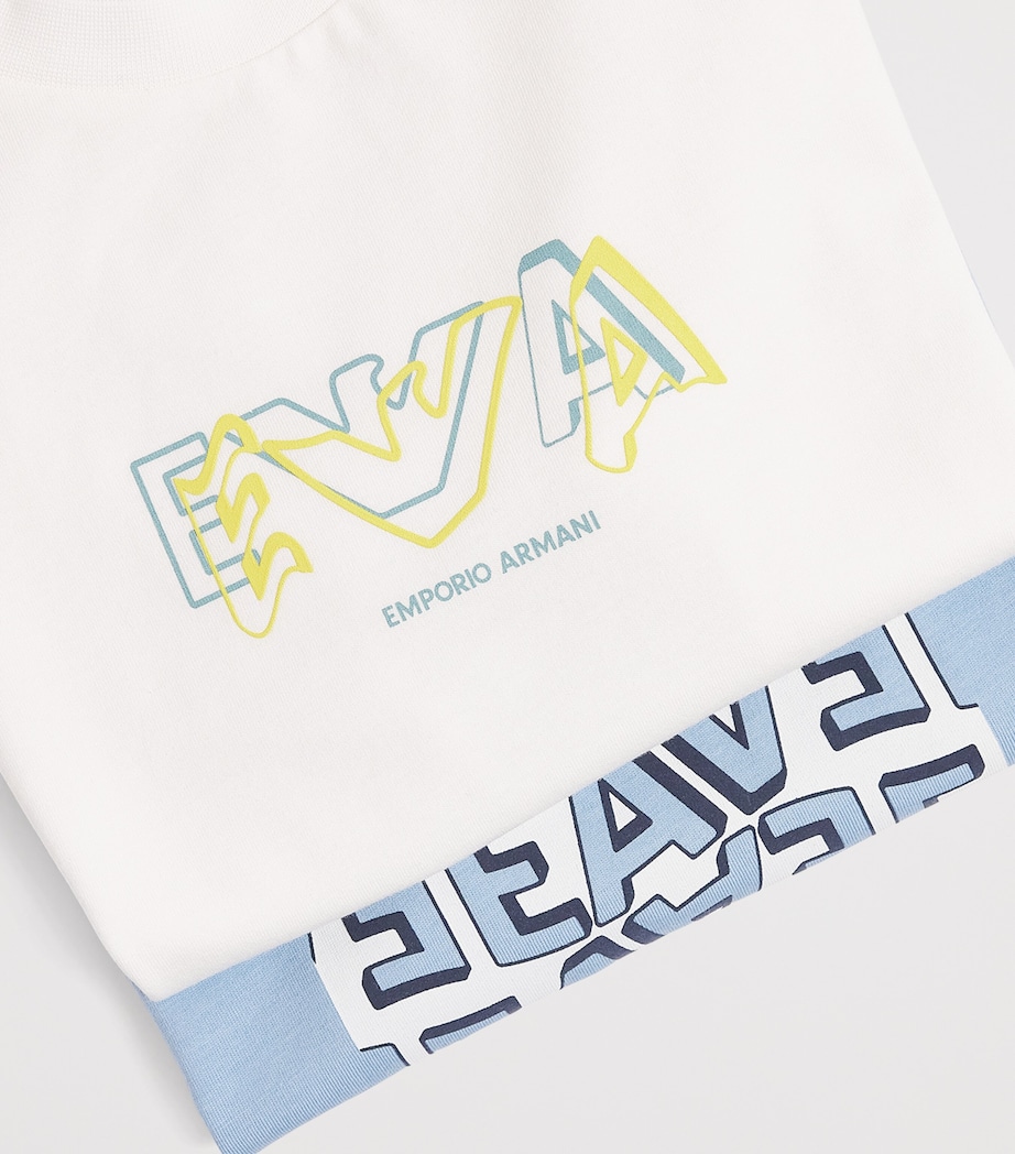 Pack of 2 Cotton Logo T-Shirts (4-16 Years) U9360 SOFT CHAMBRAY Image 3