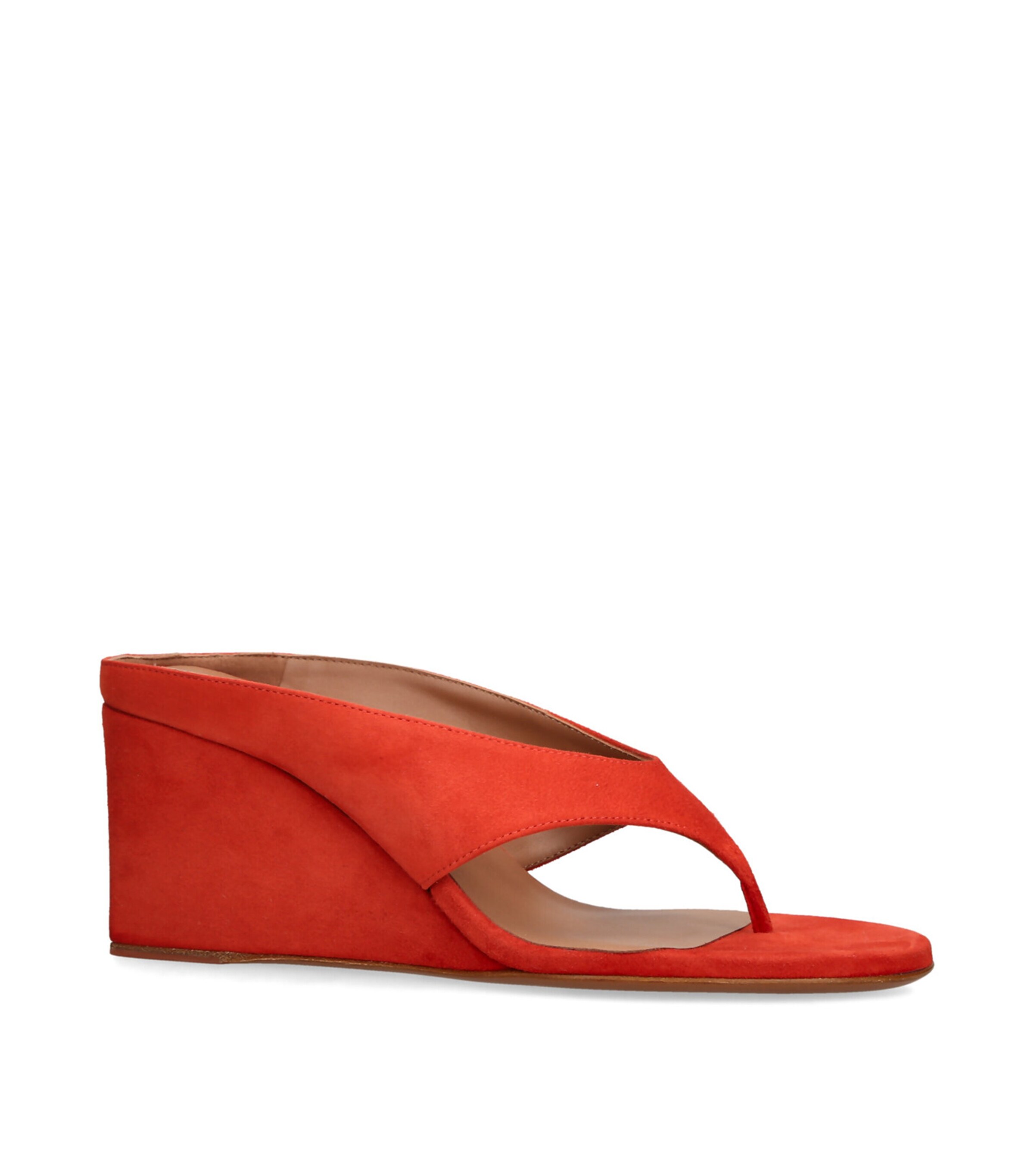 Alaïa Suede Cube Wedge Sandals 75 Orange Image 3