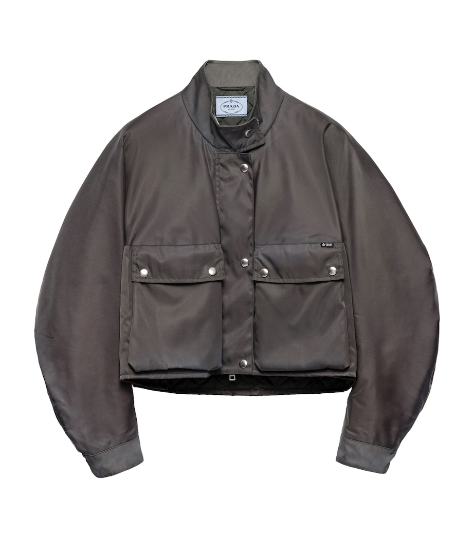Prada Womens Washed Re-Nylon Jacket Grey Image 1