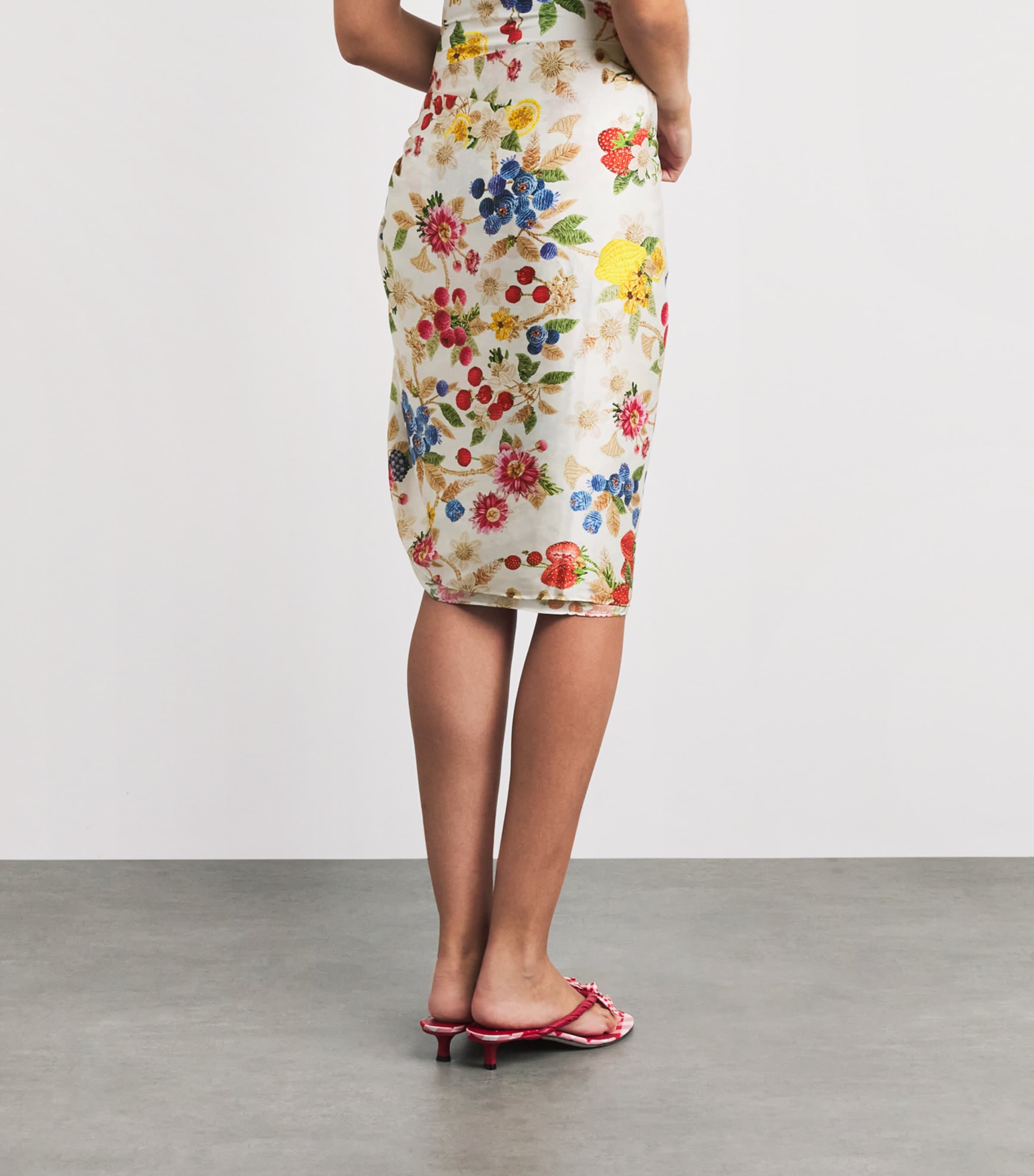 Mary Katrantzou Womens Floral-Embroidered Elba Pareo Fruitavola Image 5
