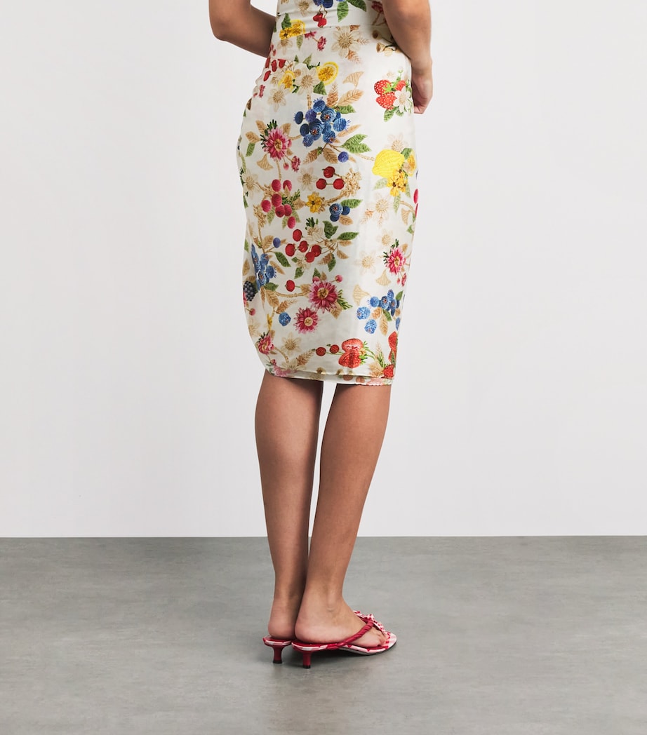 Mary Katrantzou Womens Floral-Embroidered Elba Pareo Fruitavola Image 5