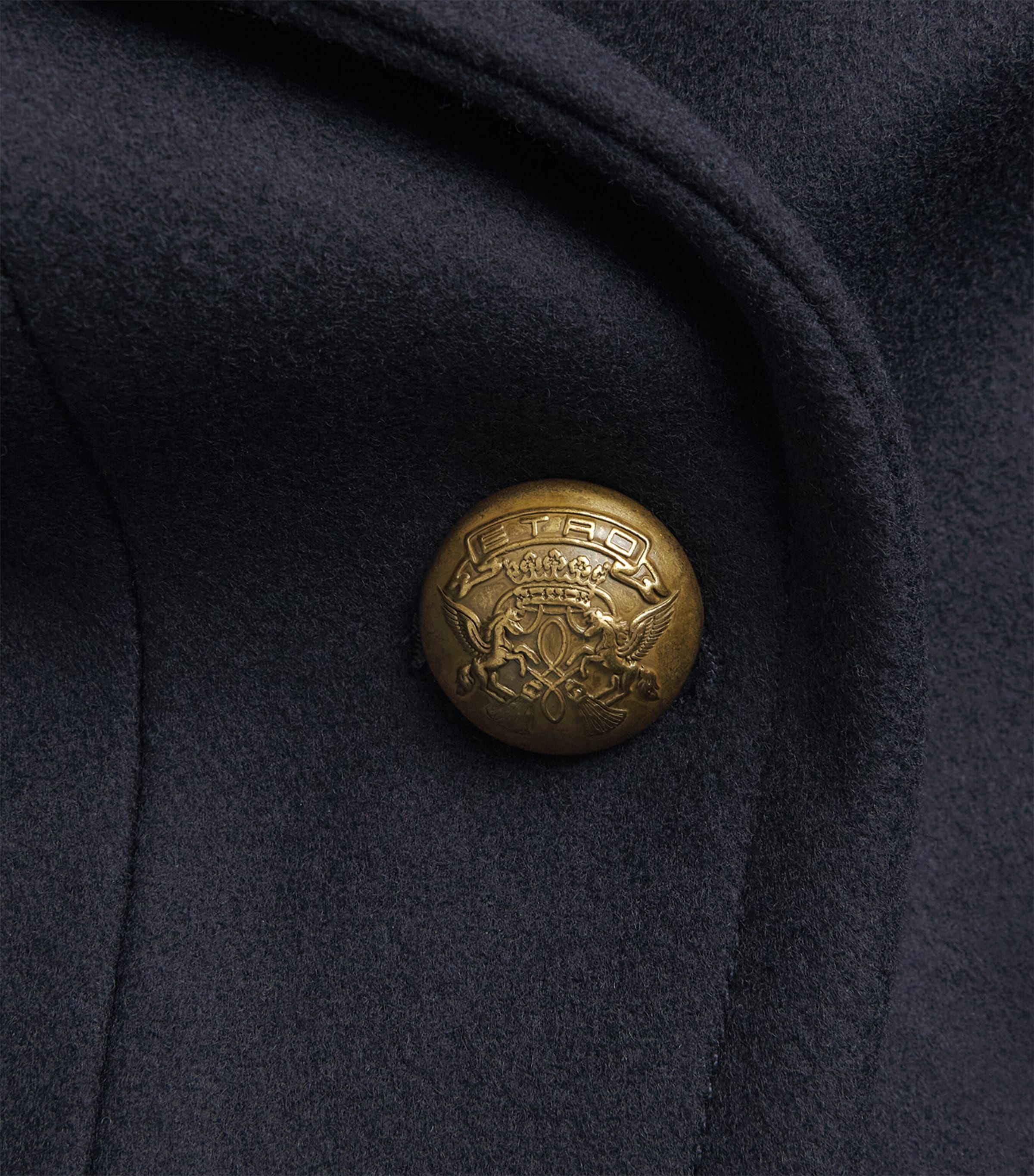 Etro Womens Wool-Blend Pea Coat Dark Blue Image 6