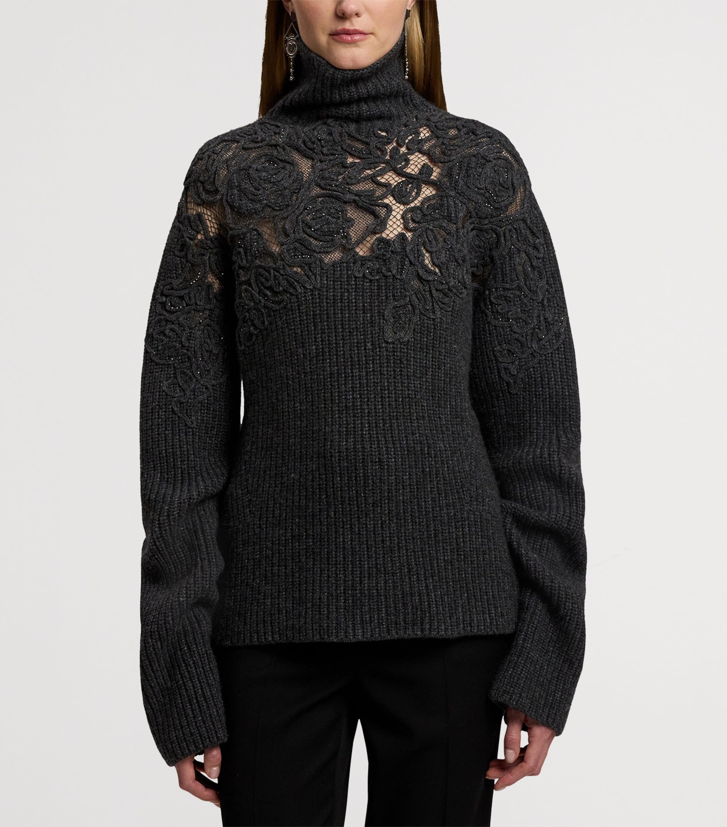 Cashmere Rollneck Sweater MEDIUM GREY MELANGE Image 6