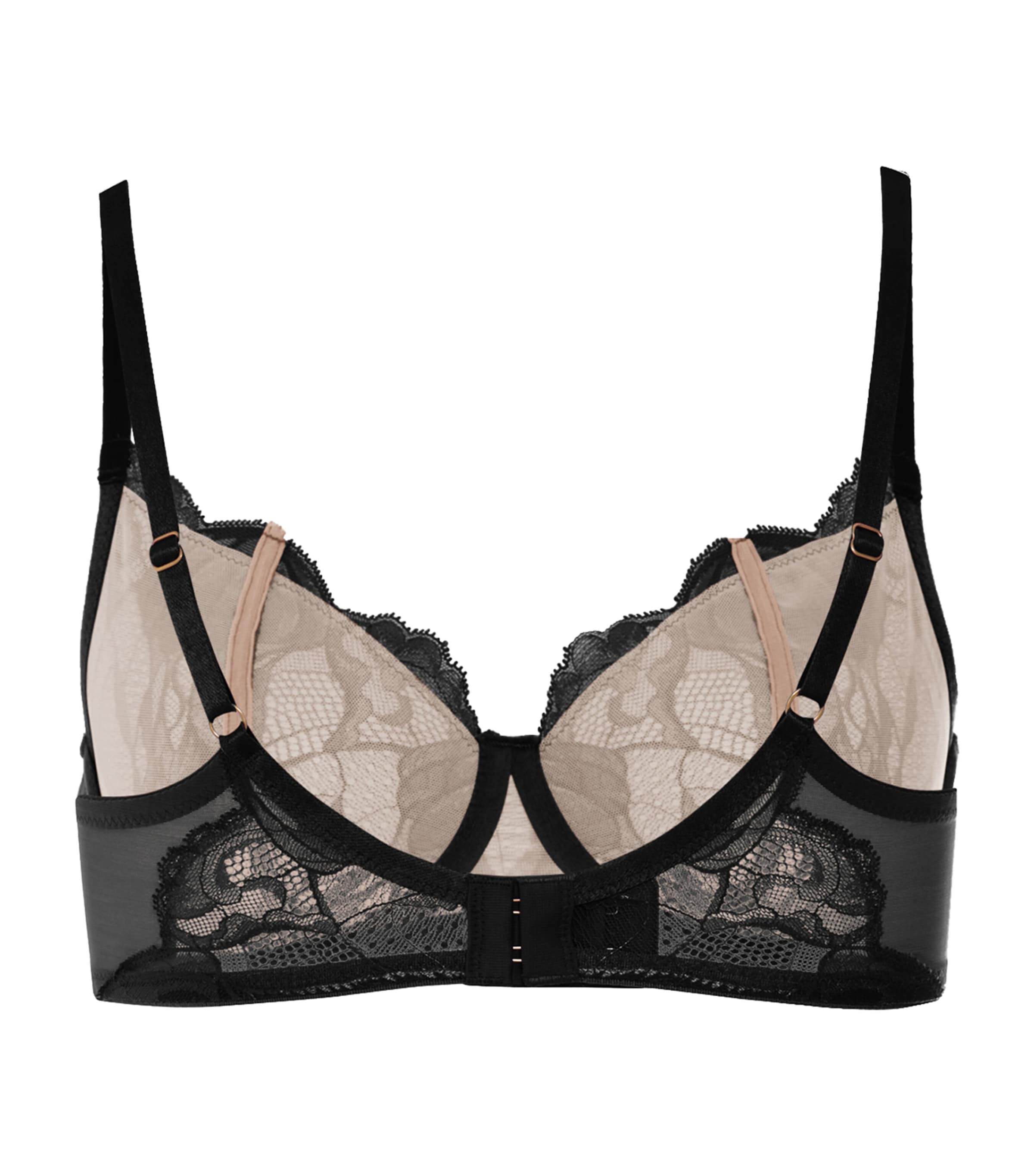 Hanro Womens Lace Lysia Underwire Bra Black Image 3