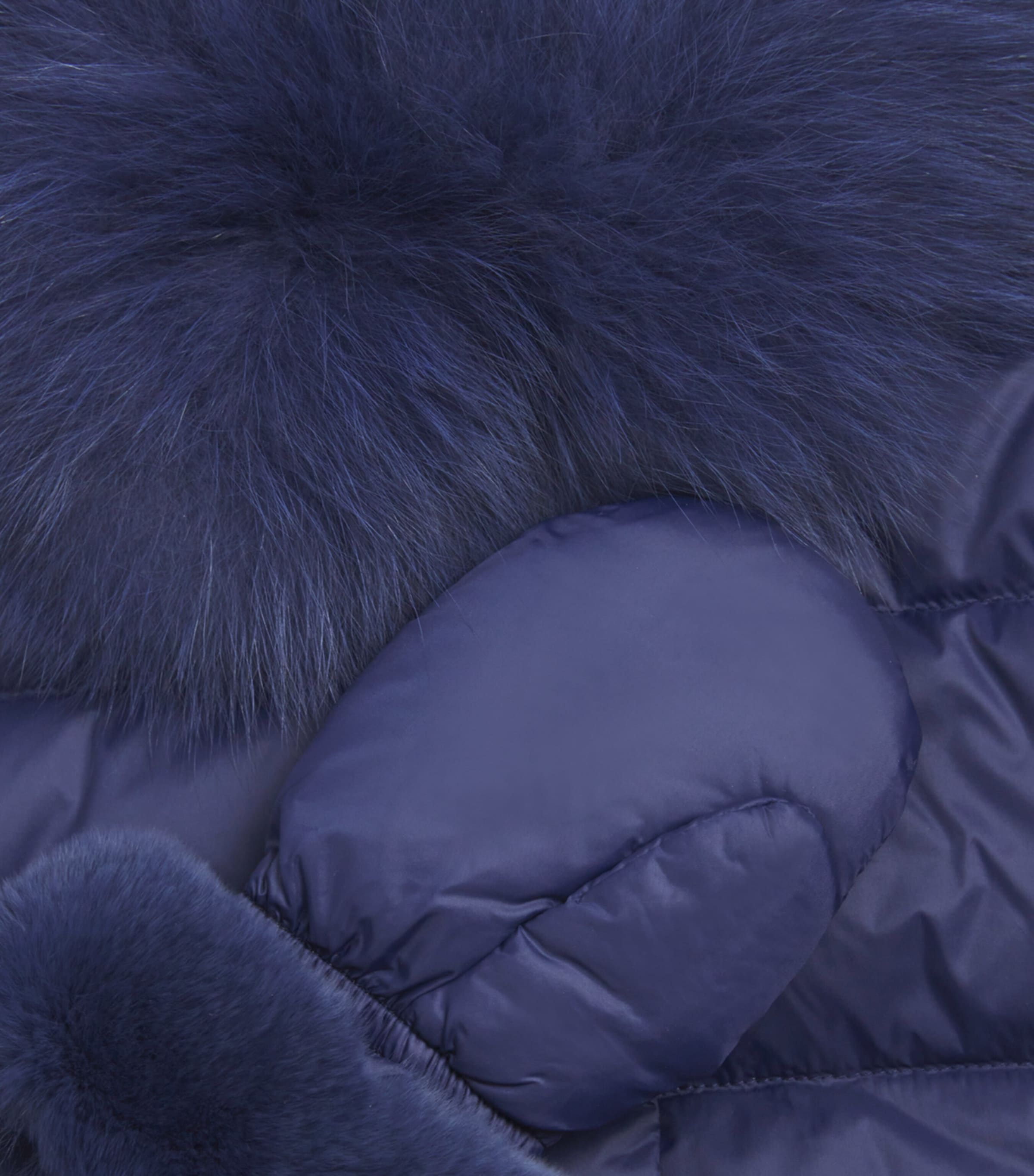 Fur-Trim Down Puffer Jacket with Mittens (4-14 Years) A7061 MATELOT Image 3