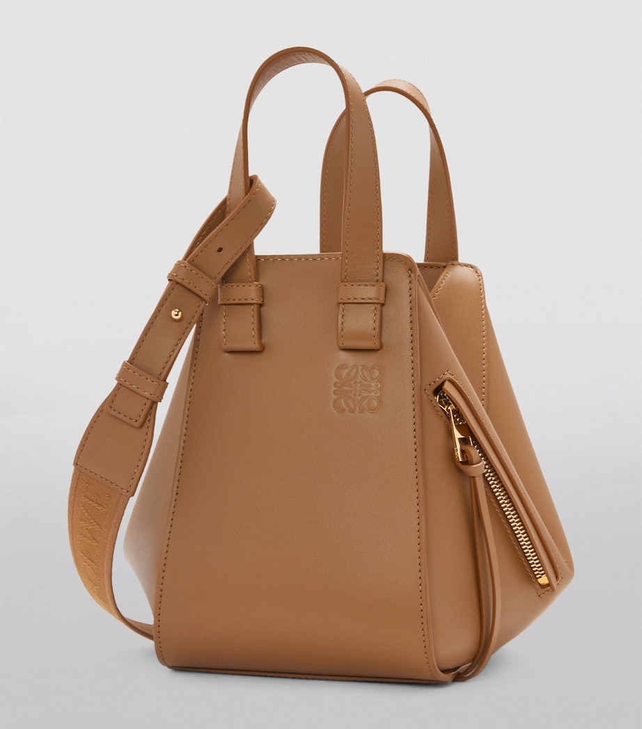 Leather Compact Hammock Top-Handle Bag OAK Image 3