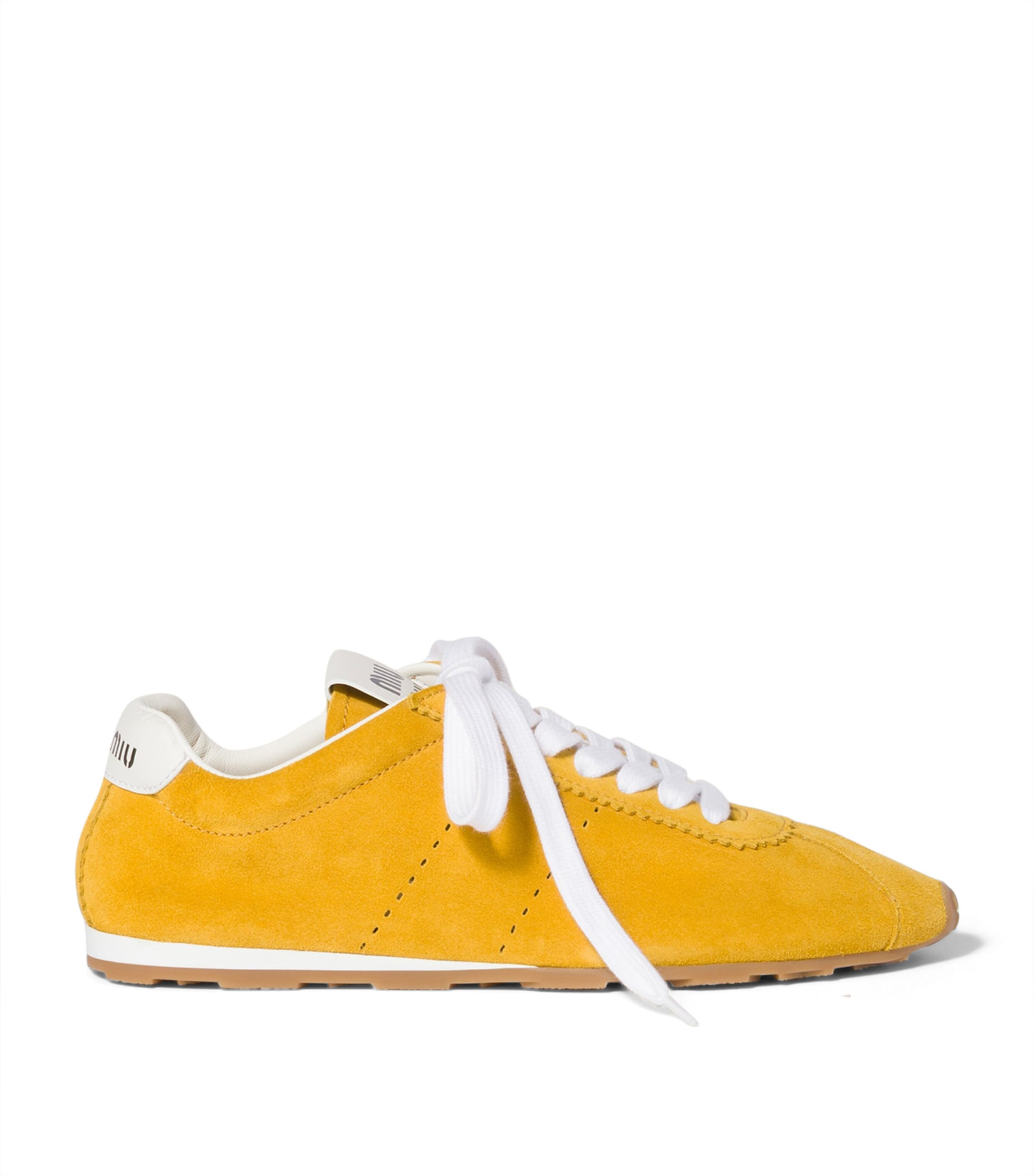Miu Miu Suede Plume Sneakers Yellow