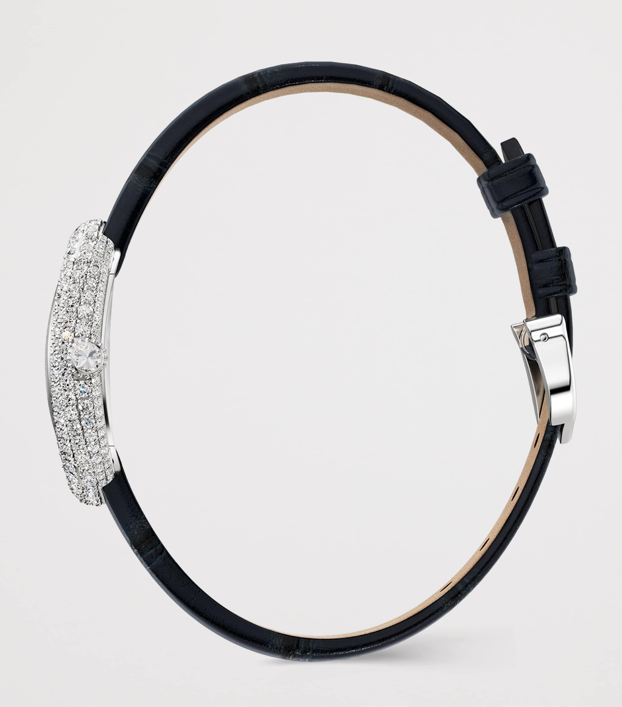 Cartier White Gold and Diamond Baignoire 1920 Watch 26mm Silvered Image 4