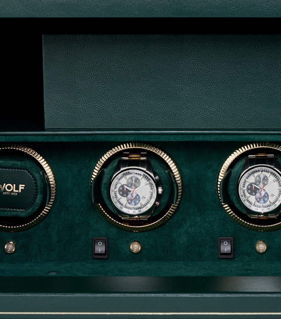 Vegan Leather 4-Piece The Den Watch Winder Safe GREEN Image 5