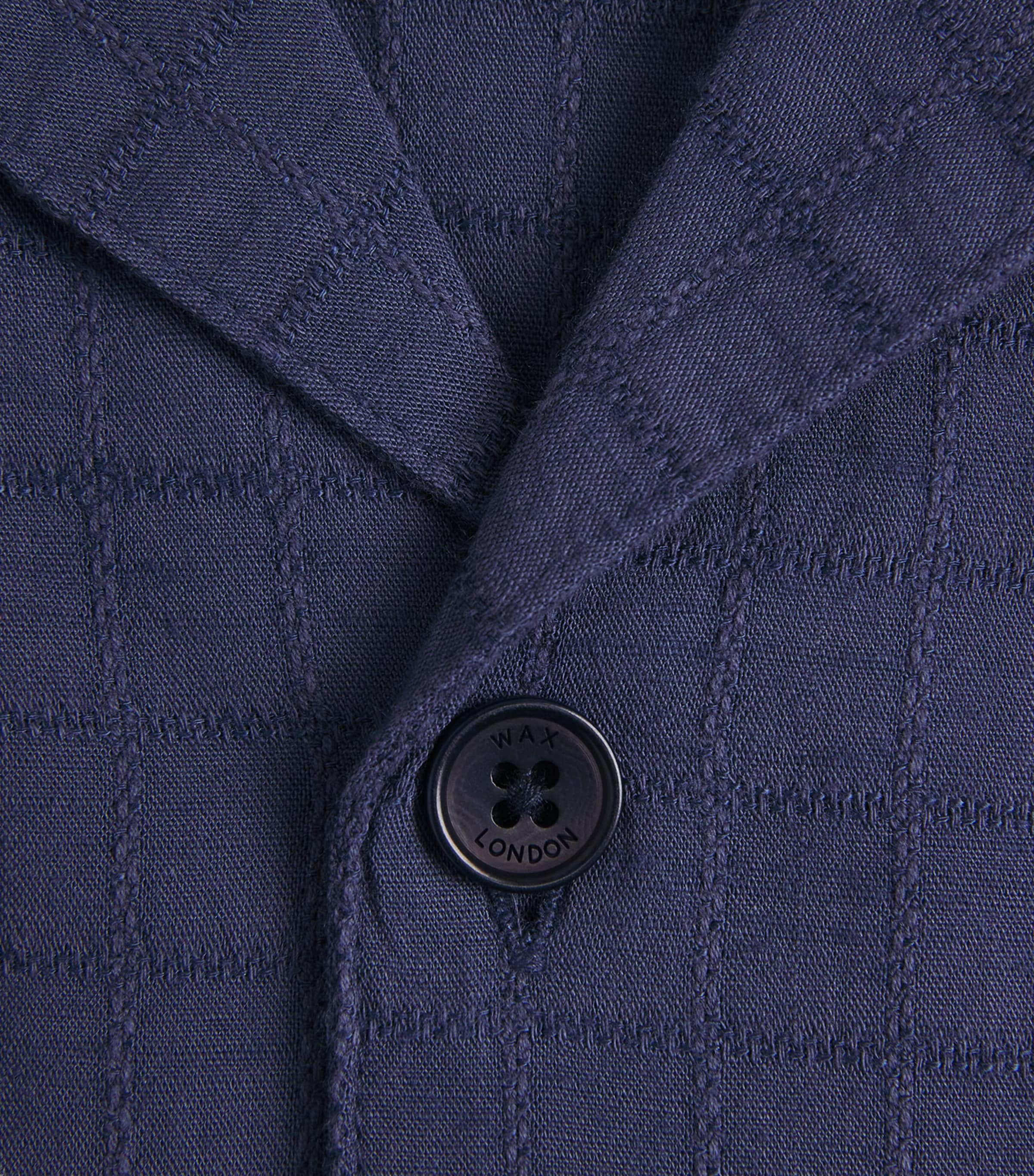Wax London Mens Embroidered Curzon Shirt Navy Image 6