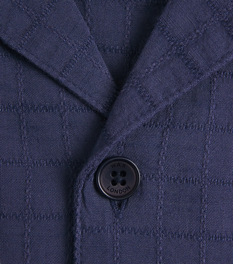 Wax London Mens Embroidered Curzon Shirt Navy Image 6
