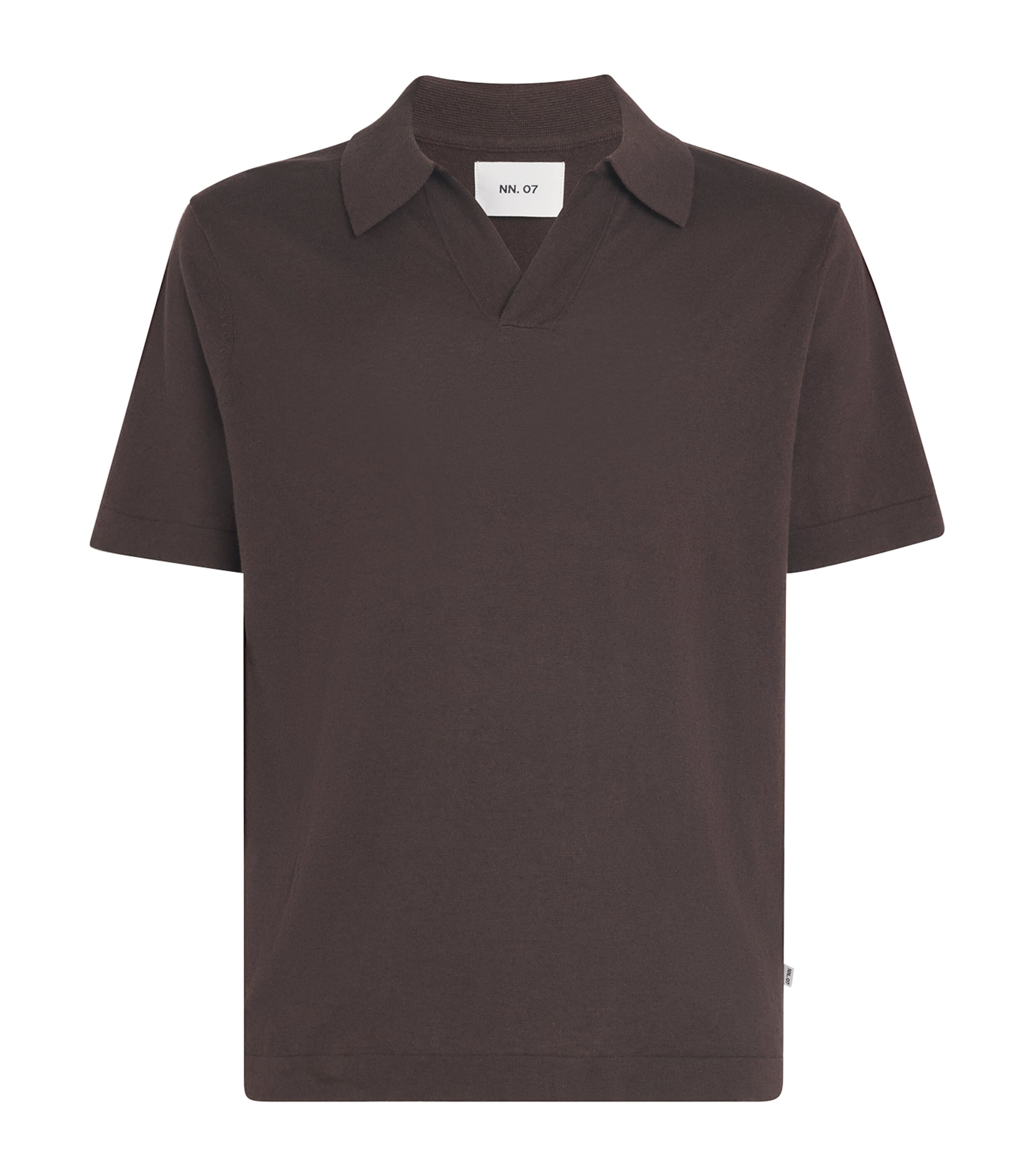 NN.07 Mens Cotton-Linen Ryan Polo Shirt Coffee Image 1