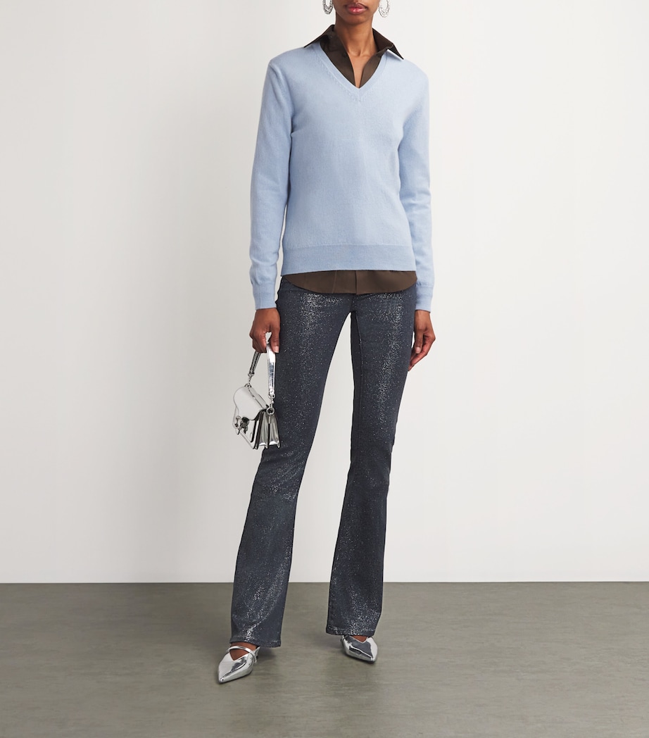 Lou Lou Flared Jeans NAVY/SLVR GLTER LXE Image 2