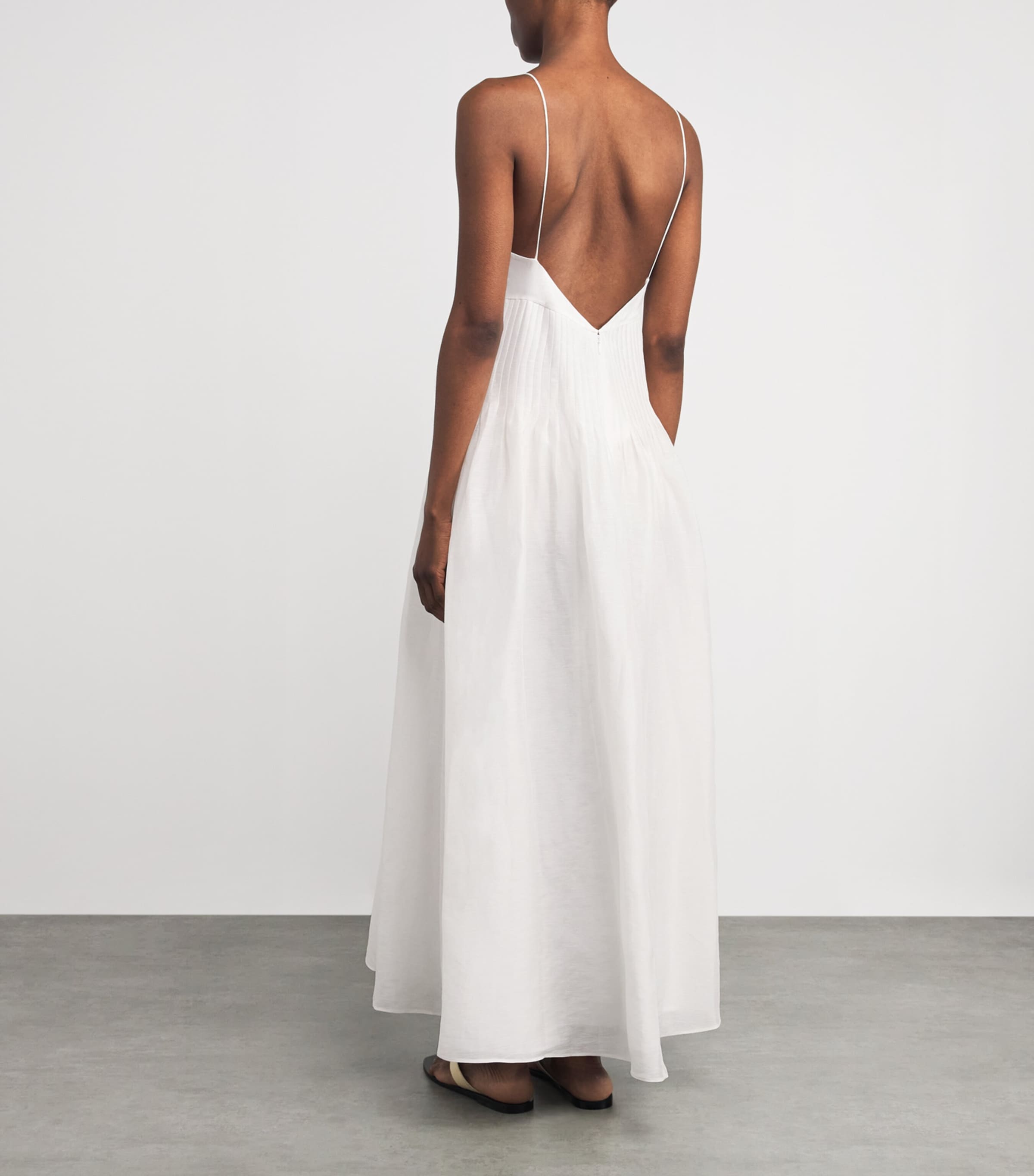 Tory Burch Womens Linen-Silk Maxi Dress Image 4