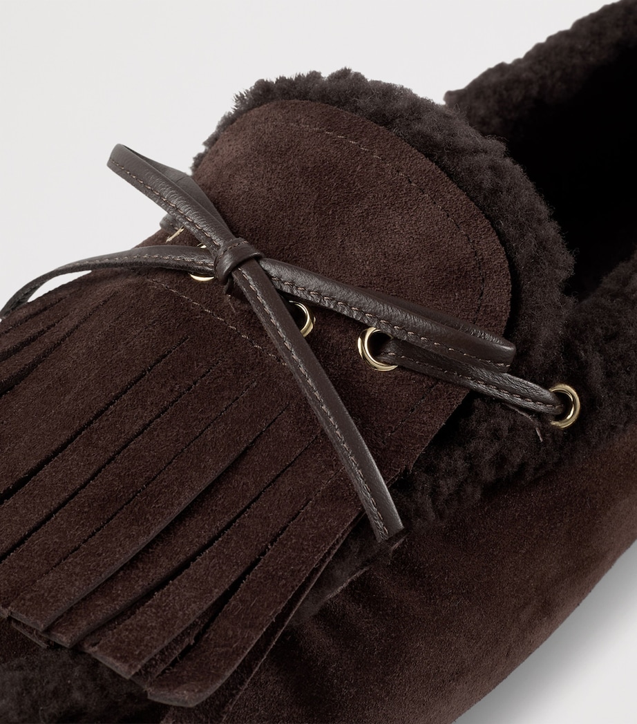 Manon Suede Shearling-Lined Loafers CHOCOLATE/CHOCOLATE Image 2