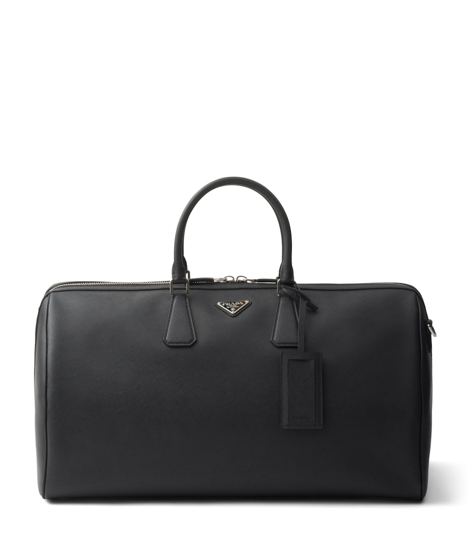 Prada Saffiano Leather Travel Bag Black Image 1