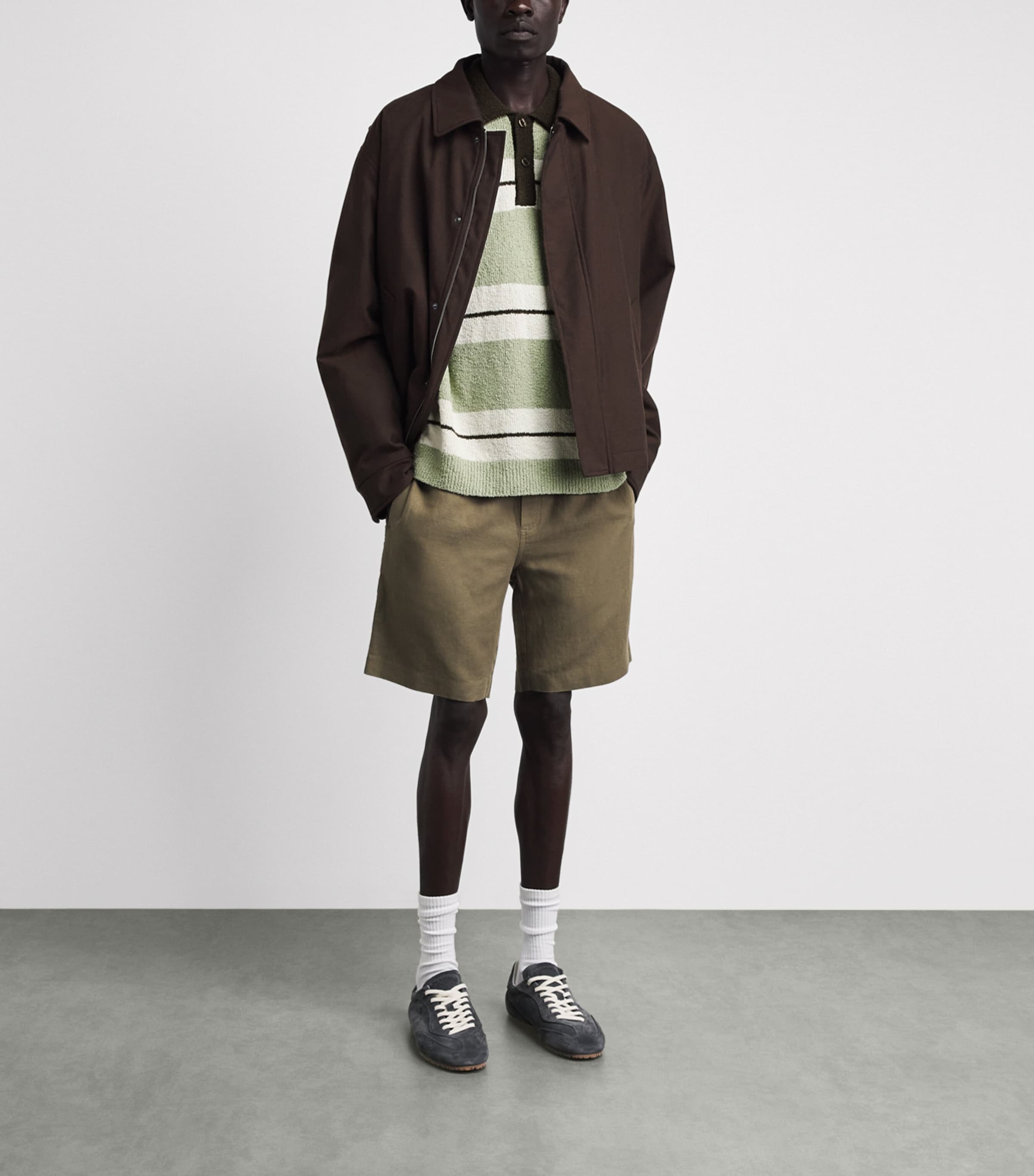 Samsøe Samsøe Mens Cotton-Blend Polo Shirt Desert Sage St. Image 2