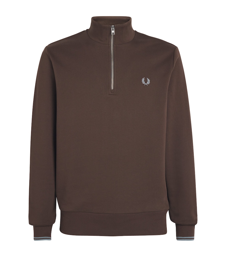Cotton Quarter-Zip Sweatshirt 49A BRNTTBCC/STKPRTB Image 1