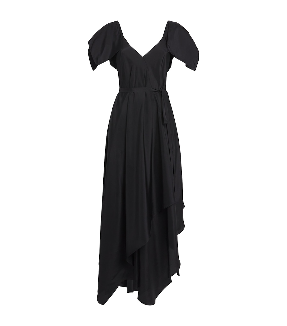 Silk Plumet Maxi Dress BLACK Image 1