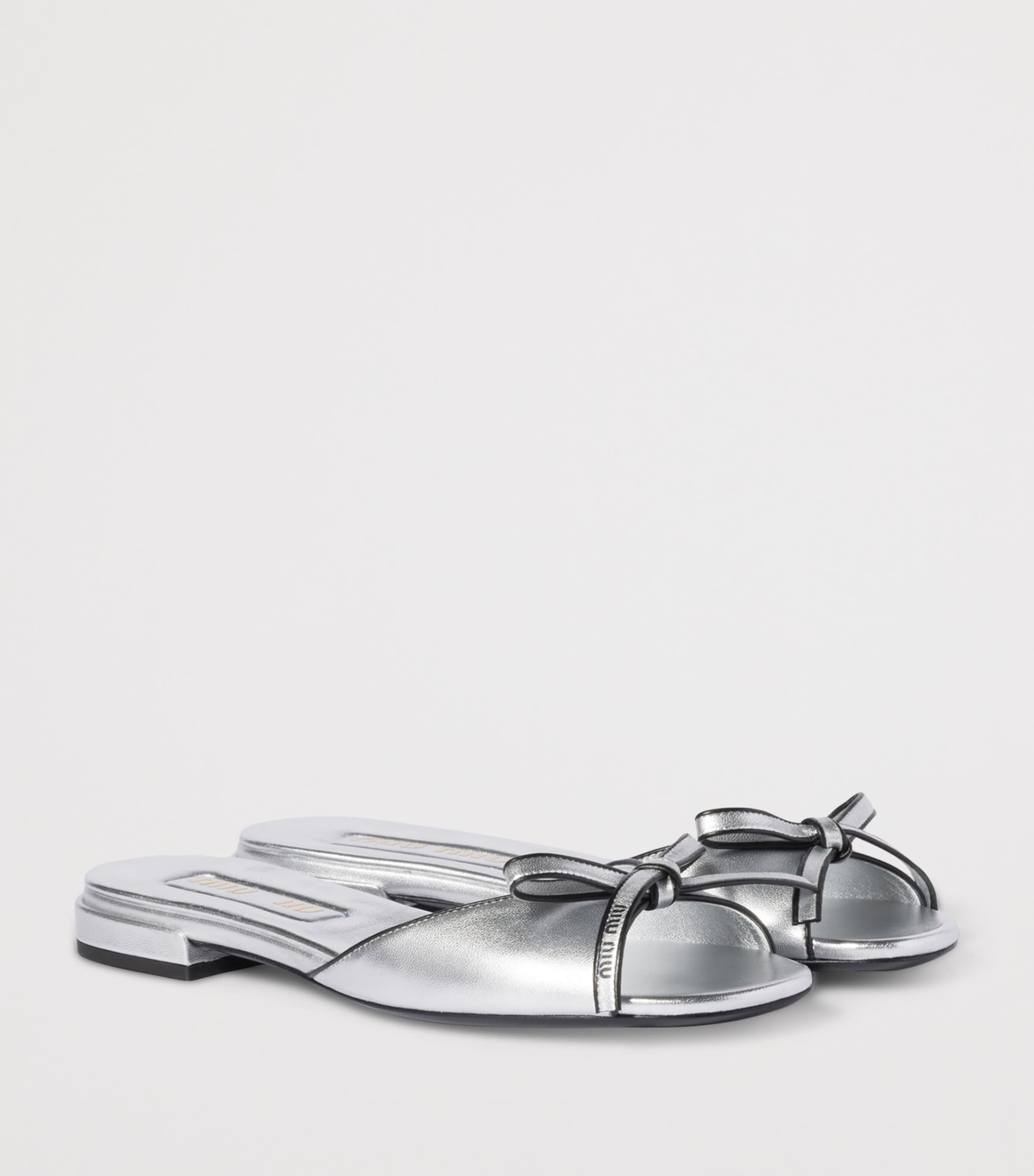 Miu Miu Nappa Leather Mordoré Bow Sandals Image 2