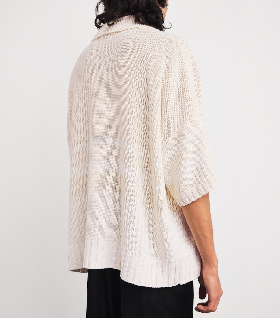 Short-Sleeve Polo Sweater IVORY / WHITE Image 4
